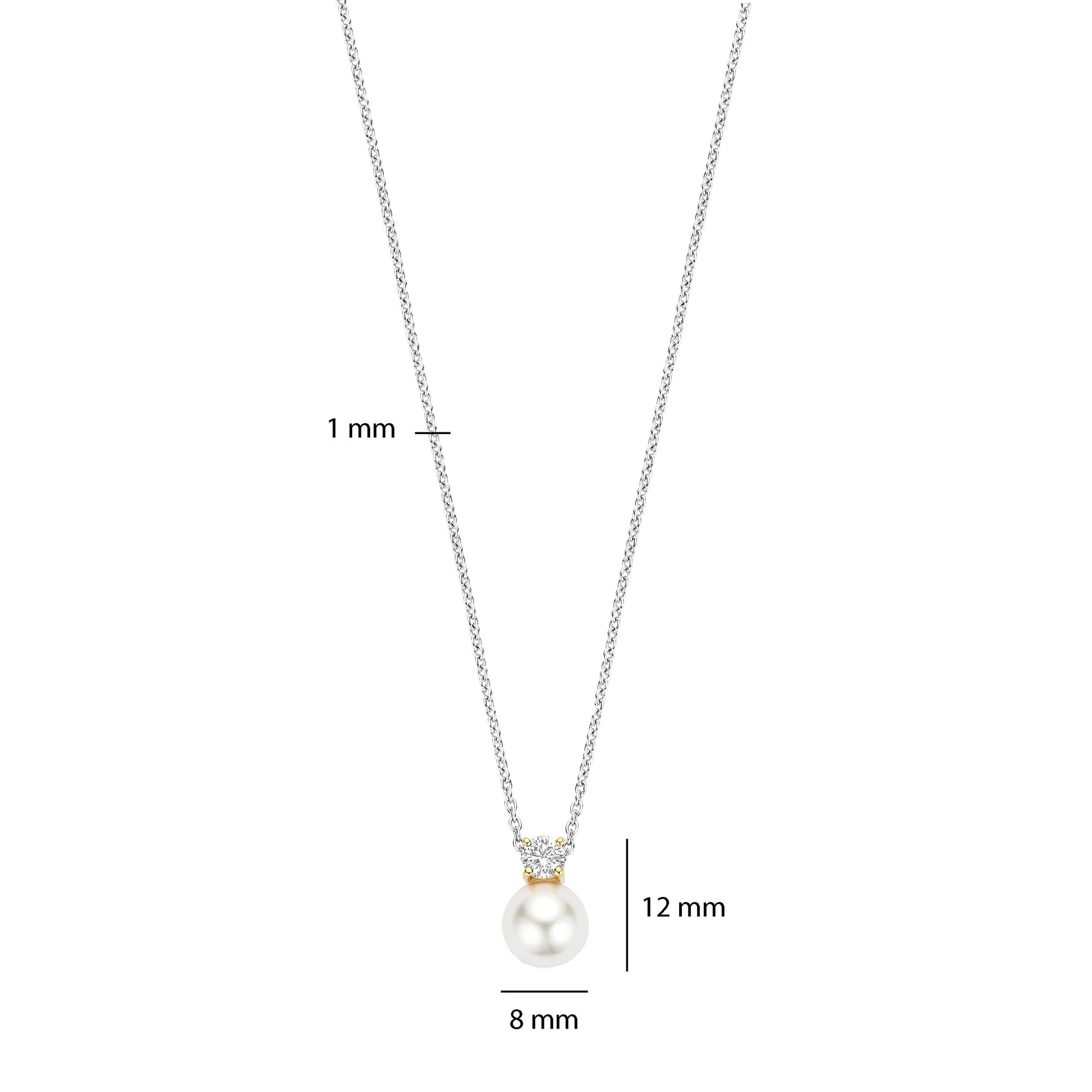 Ti Sento Synthetic Pearl and Cubic Zirconia Necklace 34125YP - Image 4