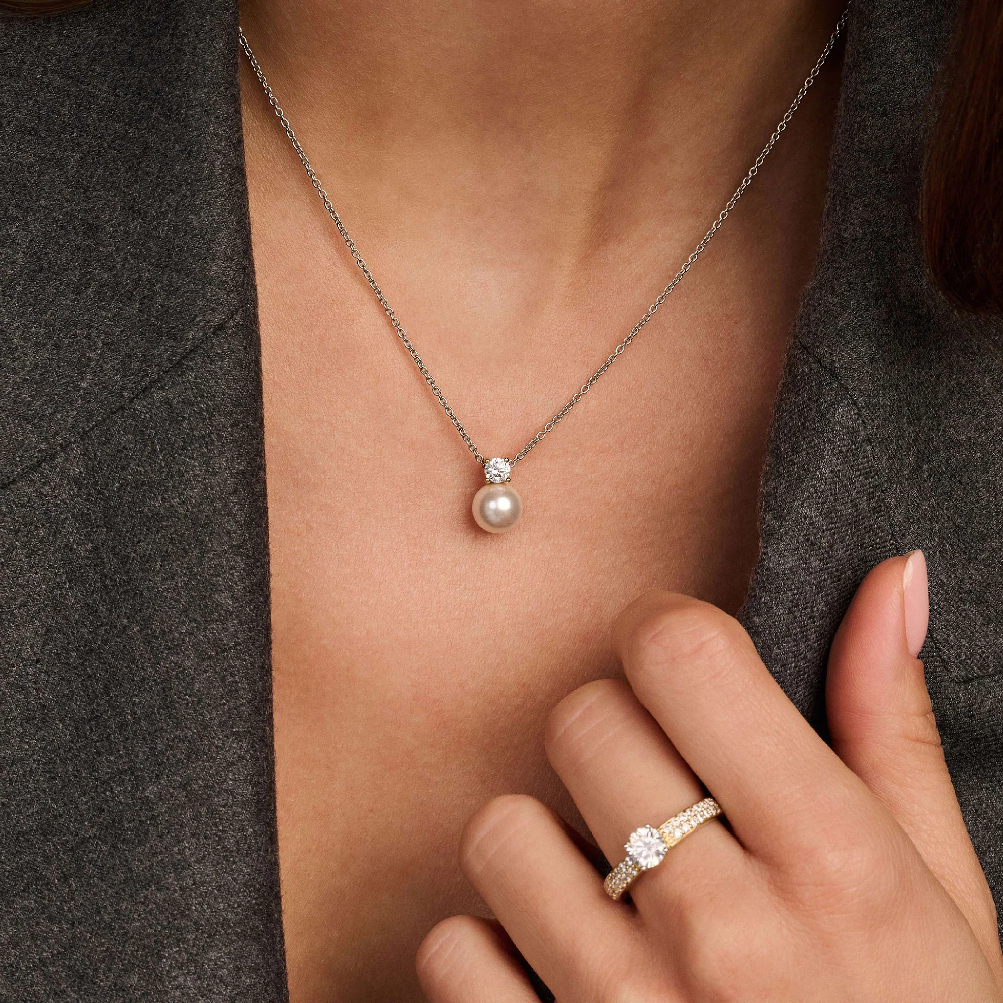 Ti Sento Synthetic Pearl and Cubic Zirconia Necklace 34125YP - Image 5
