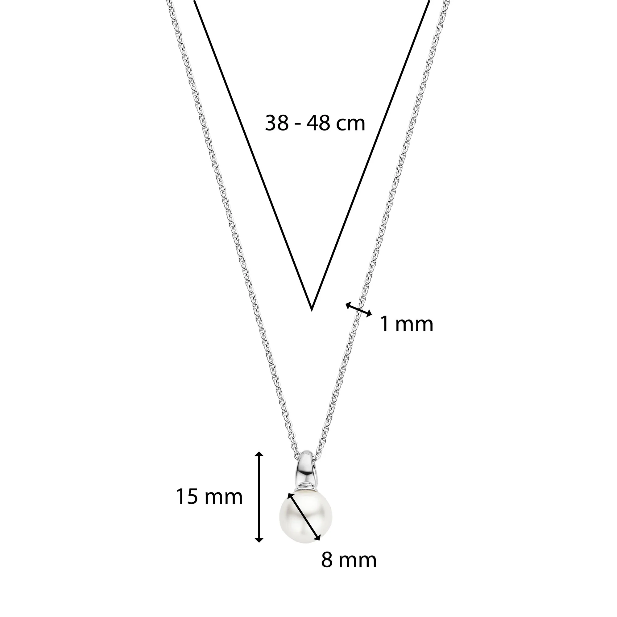 Ti Sento Synthetic Pearl Drop Necklace - Image 5