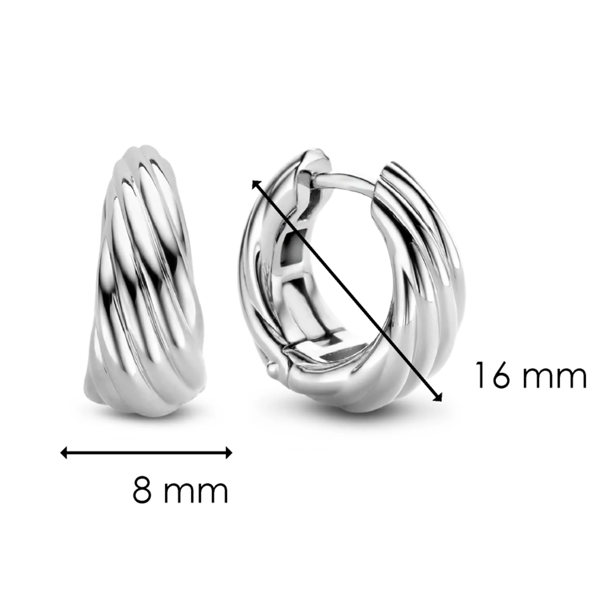 Ti Sento Twisted Hoop Earrings 7856SI - Image 2