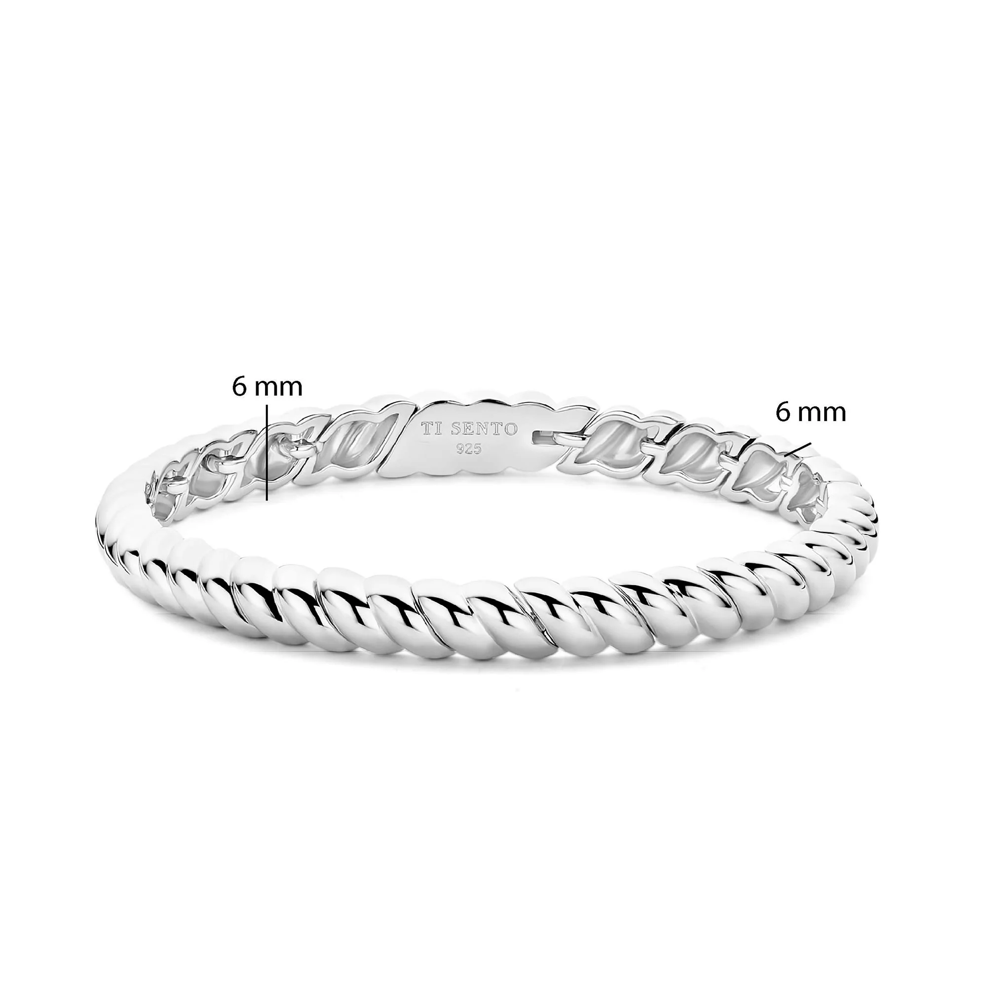 Ti Sento Vintage Ribbed Bangle 23095SI - Image 4