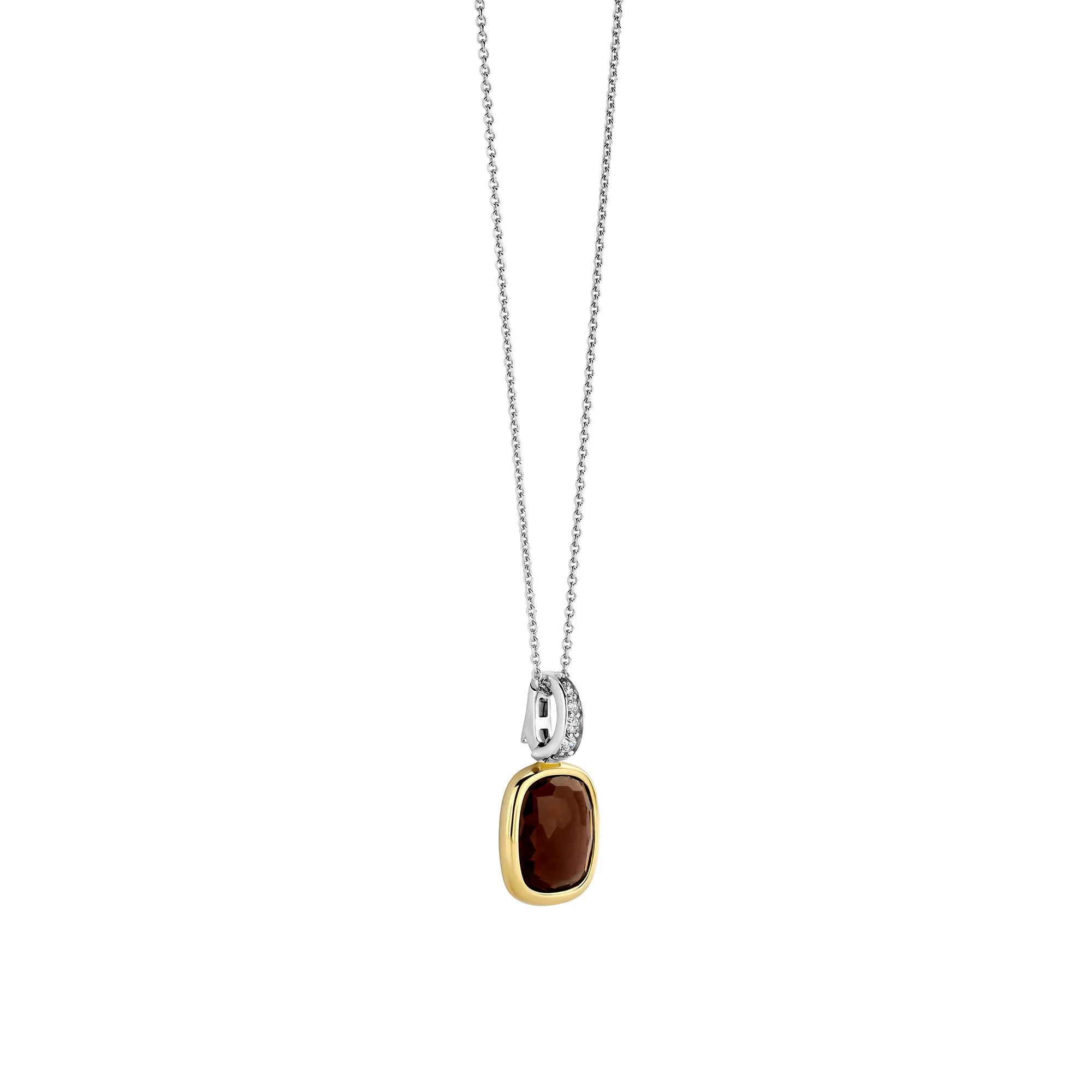 Ti Sento Yellow Gold Plated Brown Crystal and Cubic Zirconia Pendant 6852SQ - Image 3