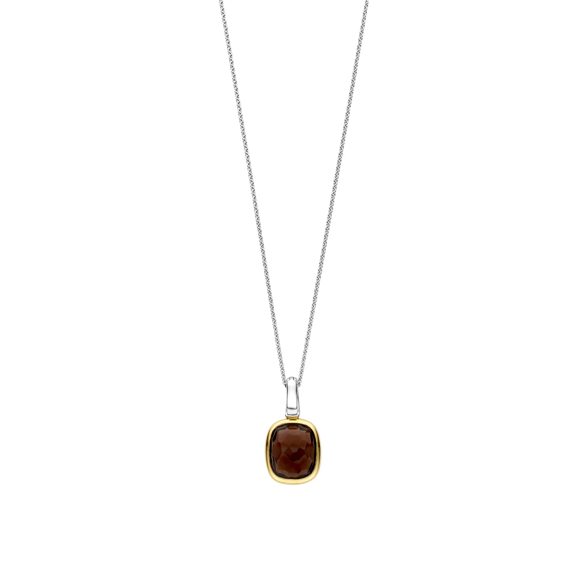 Ti Sento Yellow Gold Plated Brown Crystal and Cubic Zirconia Pendant 6852SQ - Image 4