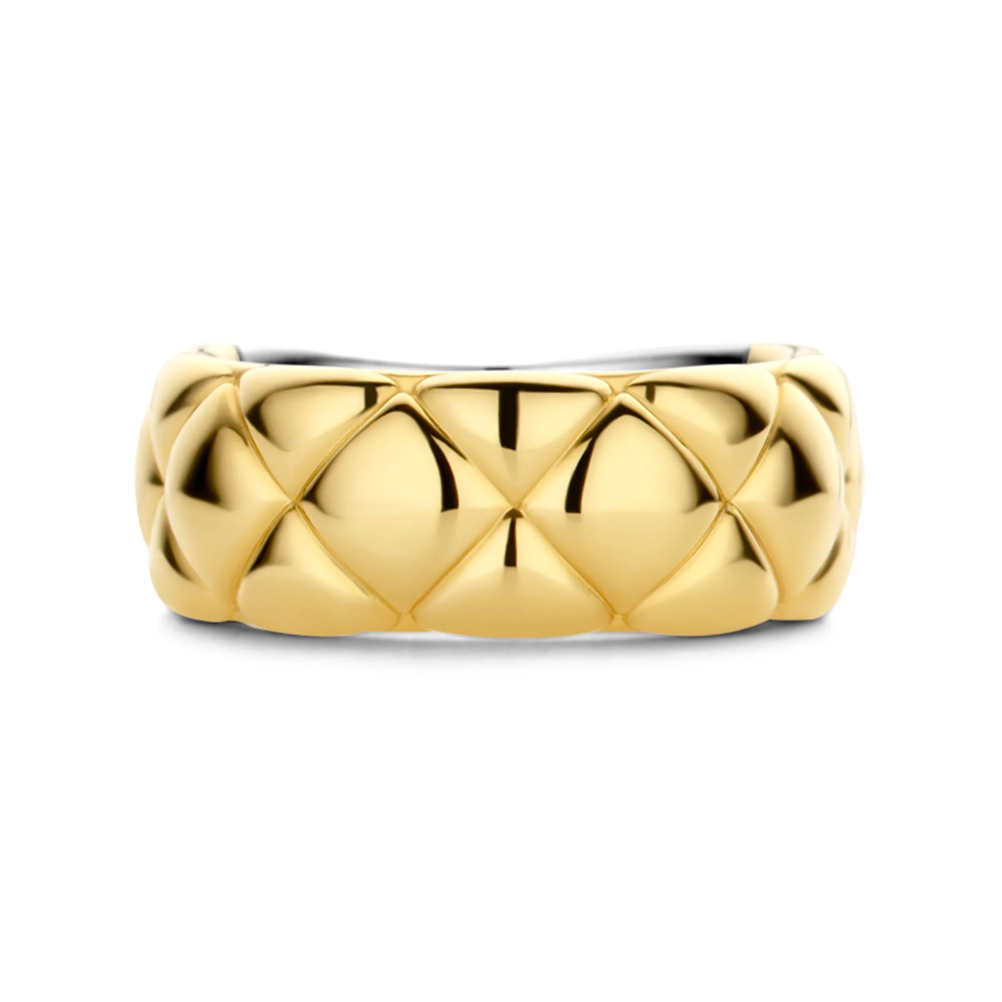 Ti Sento Yellow Gold Plated Clover Patterned Wide Ring 12288SY (56) - Image 3