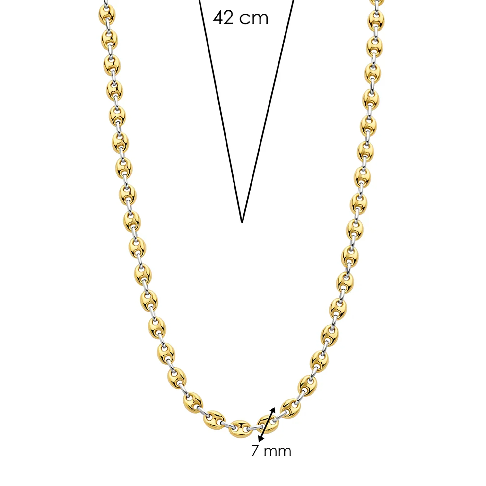Ti Sento Yellow Gold Plated Coffee Bean Link Necklace 34067SY - Image 5
