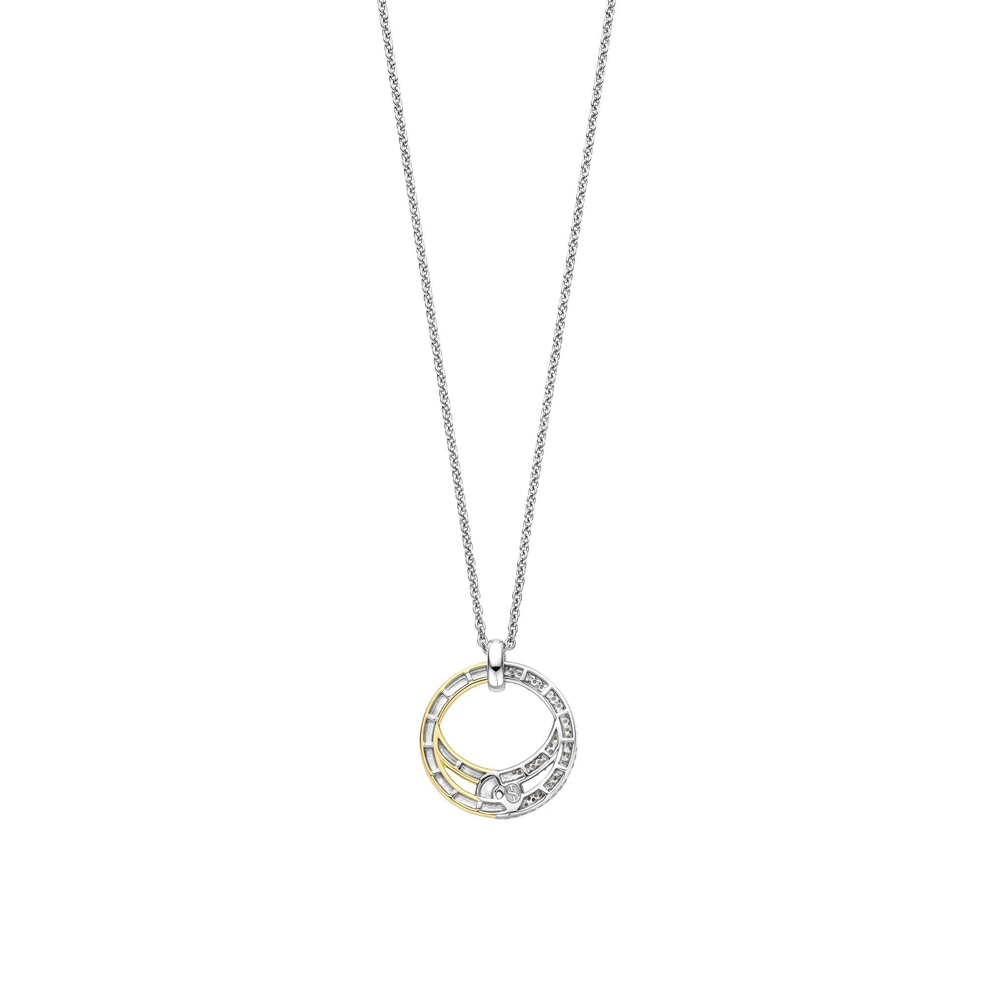 Ti Sento Yellow Gold Plated Cubic Zirconia Entwined Circle Necklace 34107ZY - Image 3
