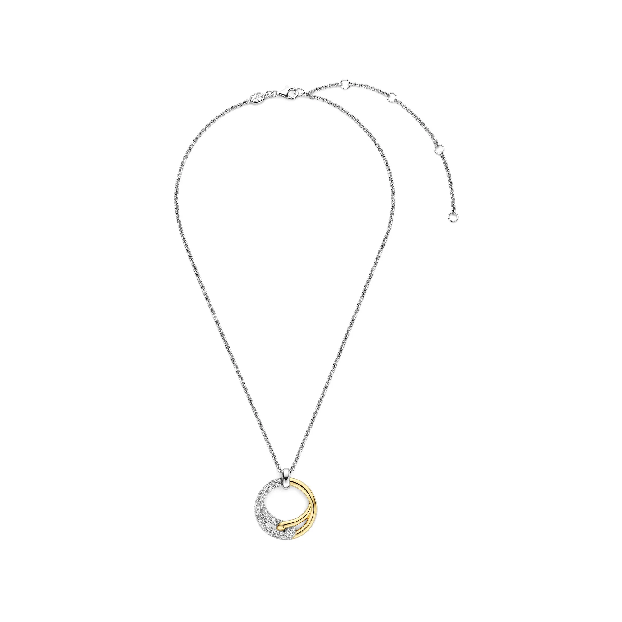 Ti Sento Yellow Gold Plated Cubic Zirconia Entwined Circle Necklace 34107ZY - Image 4