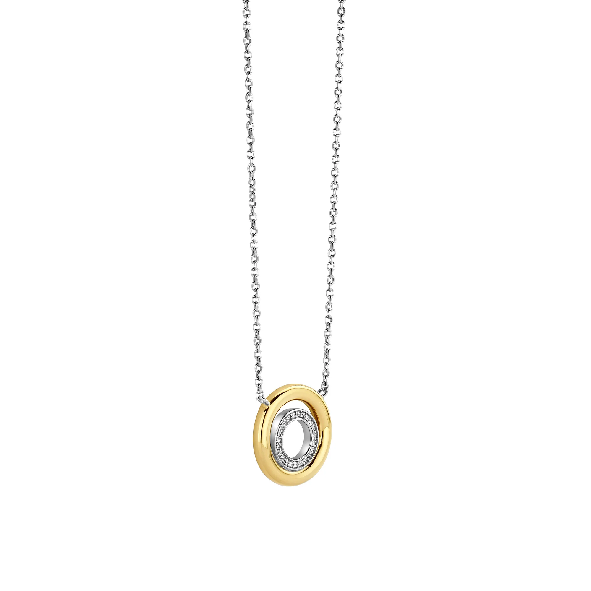 Ti Sento Yellow Gold Plated Cubic Zirconia Circle Necklace 34105ZY - Image 2