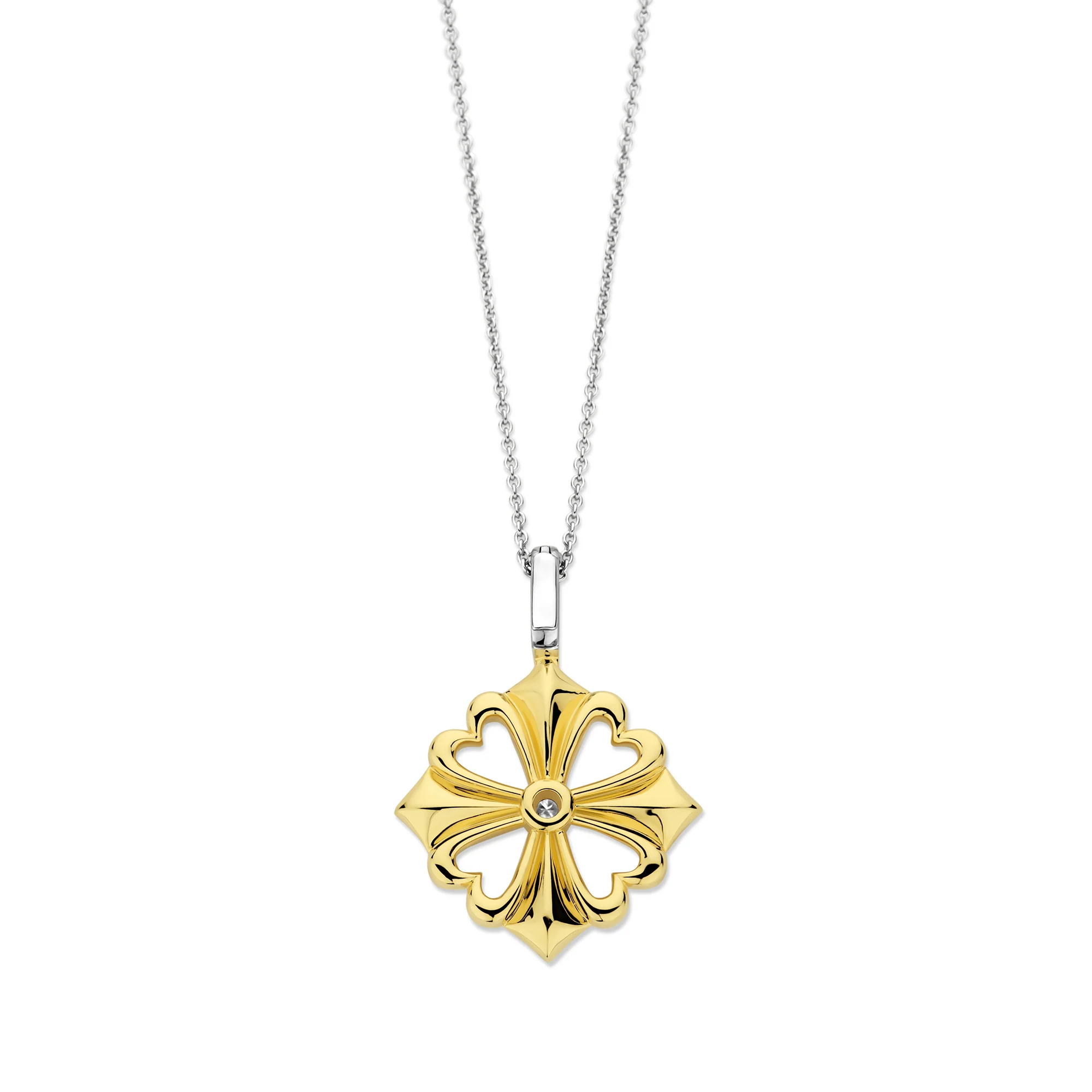 Ti Sento Yellow Gold Plated Cubic Zirconia Clover Pendant 6839ZY - Image 3