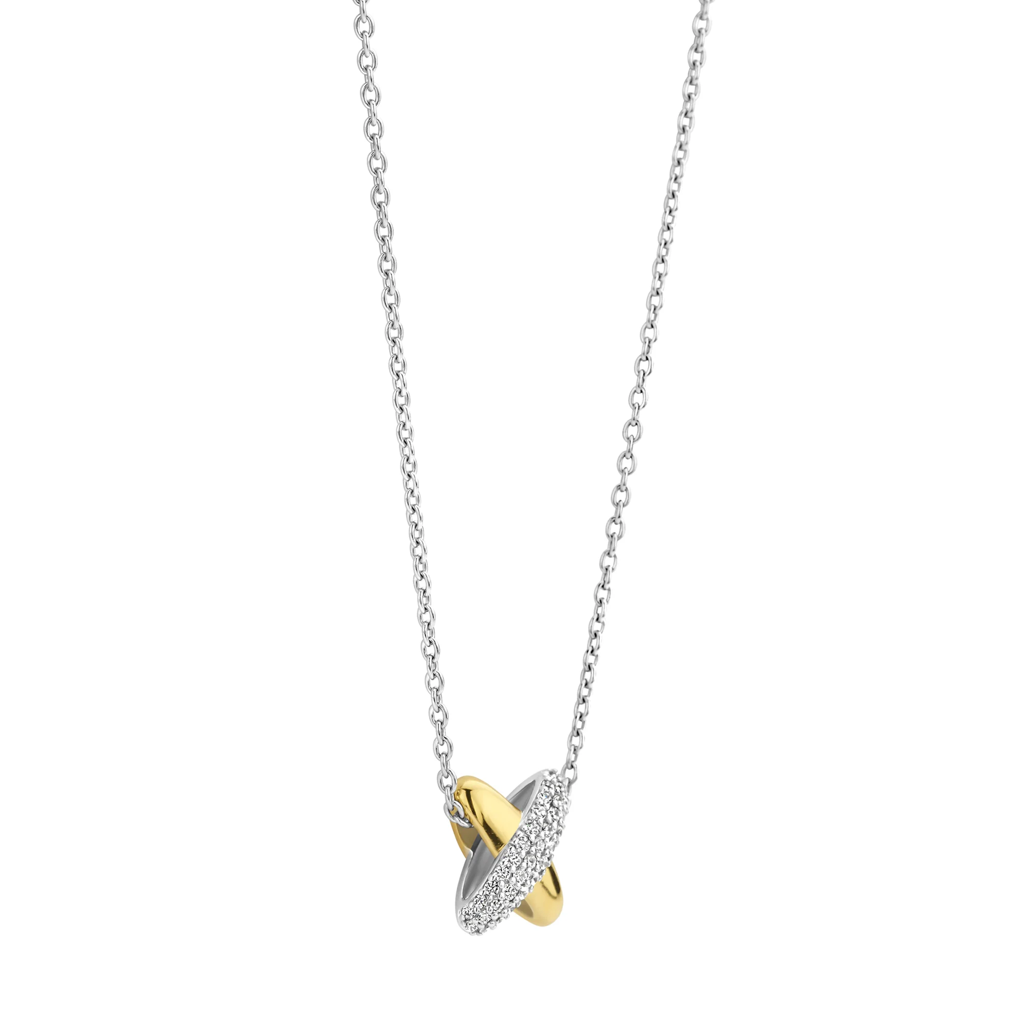 Ti Sento Yellow Gold Plated Cubic Zirconia Cross Necklace 34003ZY - Image 2