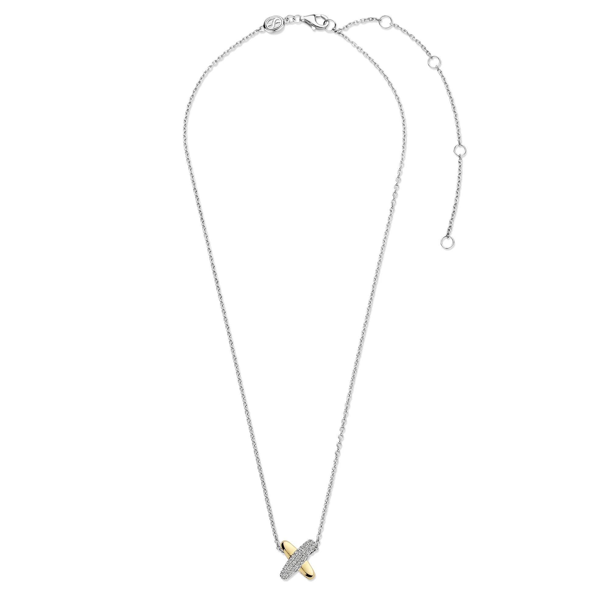 Ti Sento Yellow Gold Plated Cubic Zirconia Cross Necklace 34003ZY - Image 3