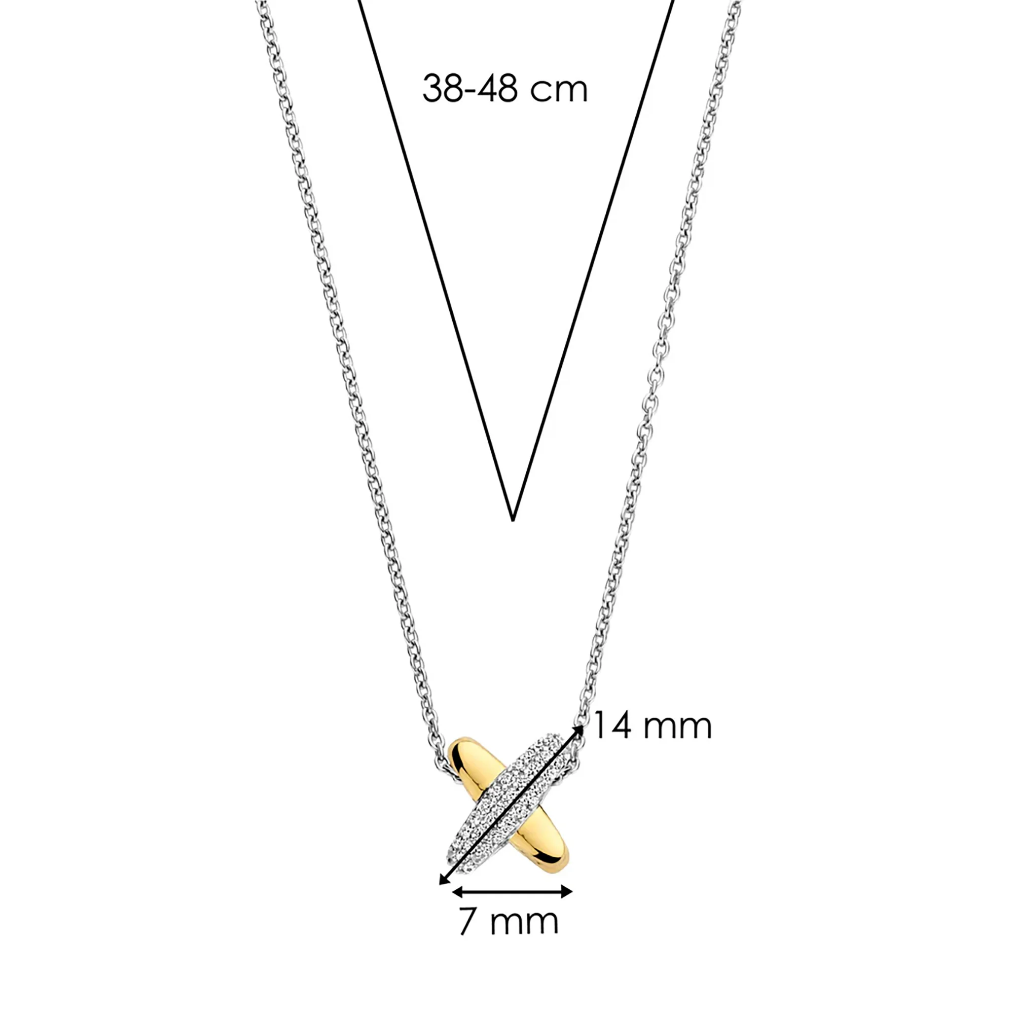 Ti Sento Yellow Gold Plated Cubic Zirconia Cross Necklace 34003ZY - Image 4