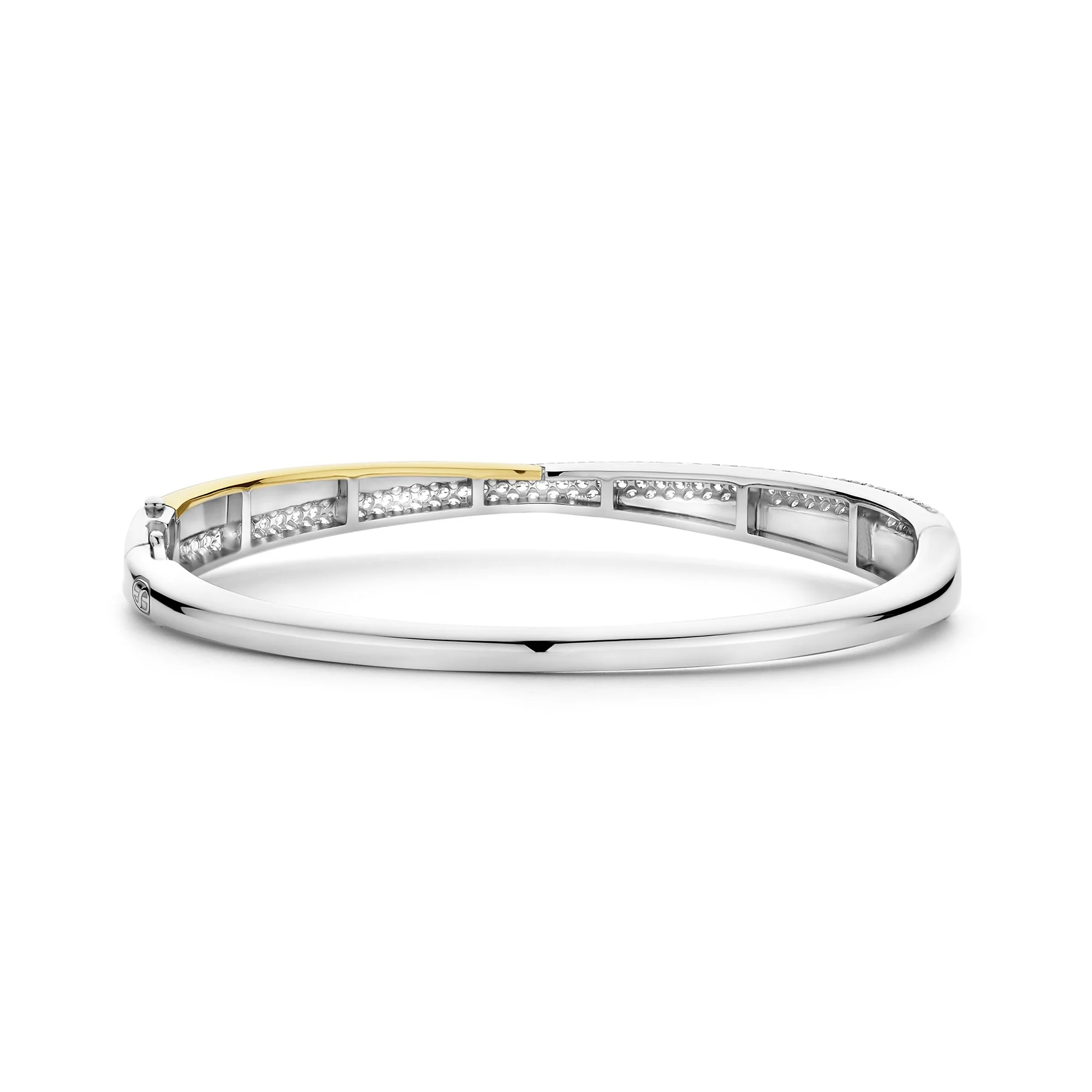 Ti Sento Yellow Gold Plated Cubic Zirconia Crossover Bangle 23071ZY - Image 2