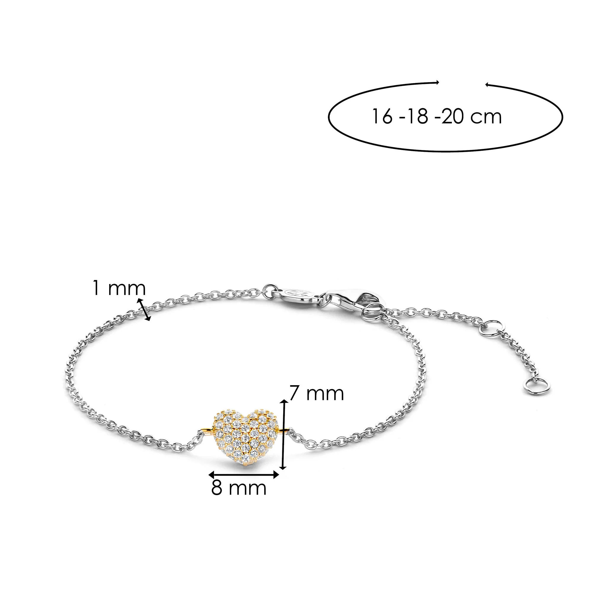Ti Sento Yellow Gold Plated Cubic Zirconia Heart Bracelet 2885ZY - Image 3