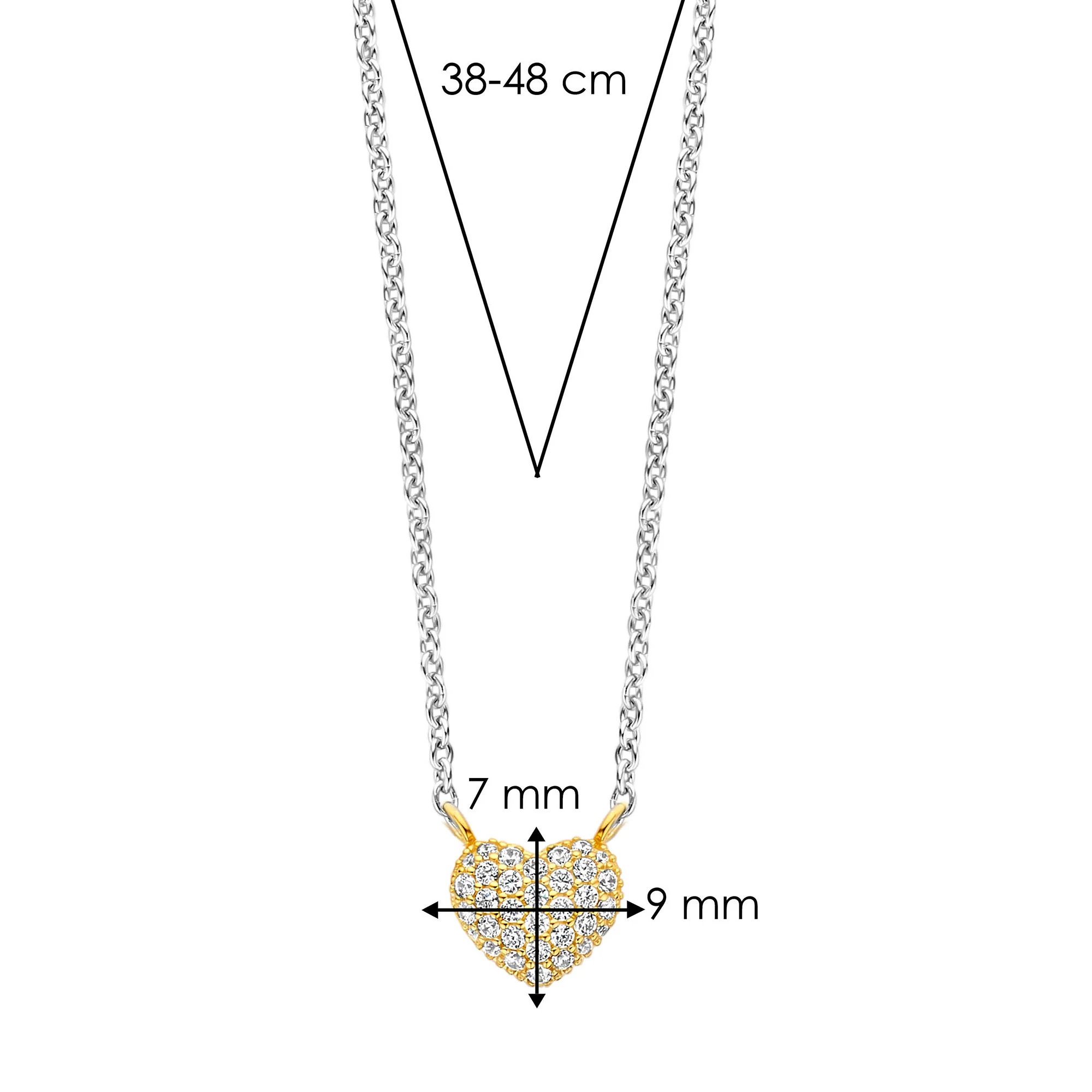 Ti Sento Yellow Gold Plated Cubic Zirconia Heart Necklace - Image 2