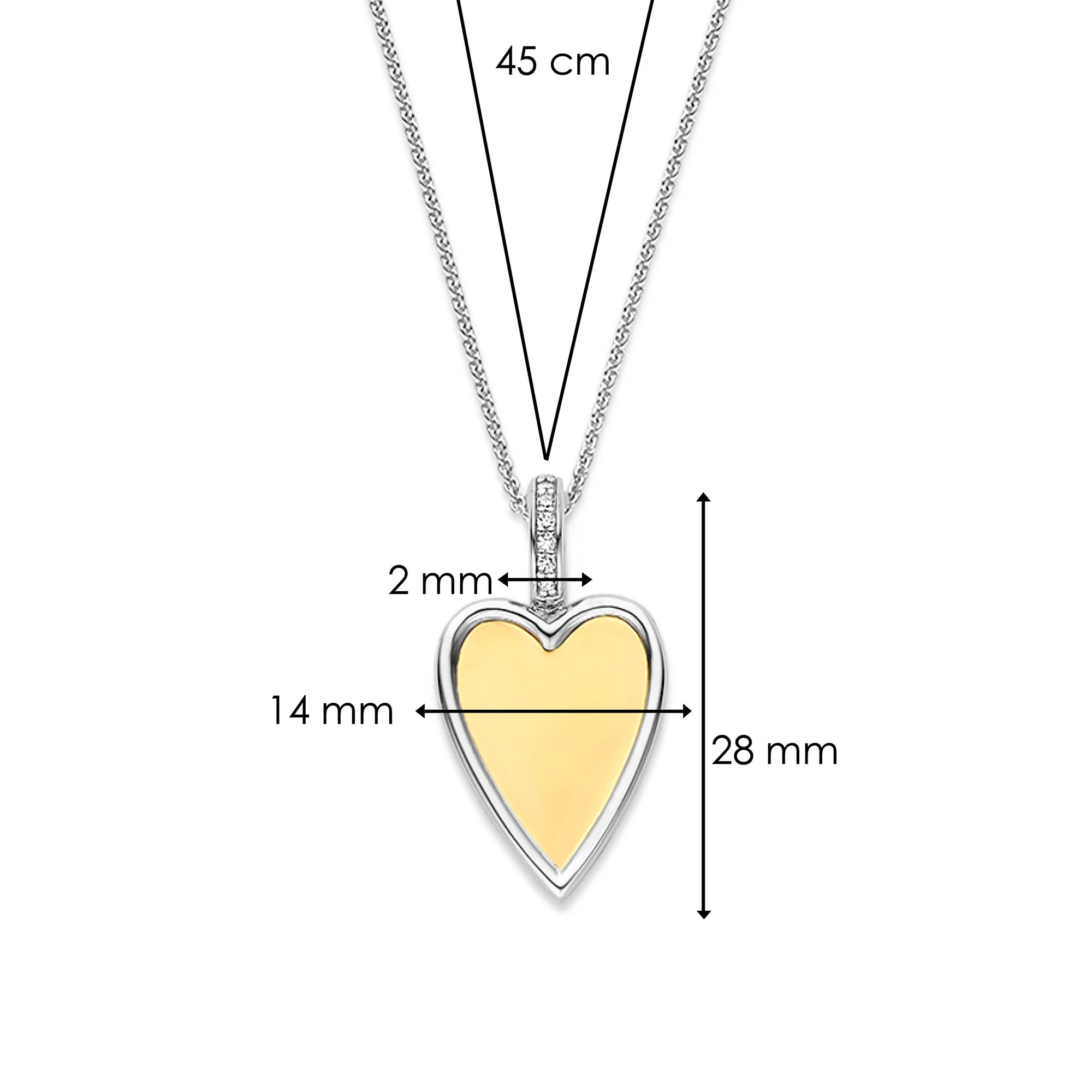 Ti Sento Yellow Gold Plated Cubic Zirconia Heart Pendant 6842ZY - Image 5