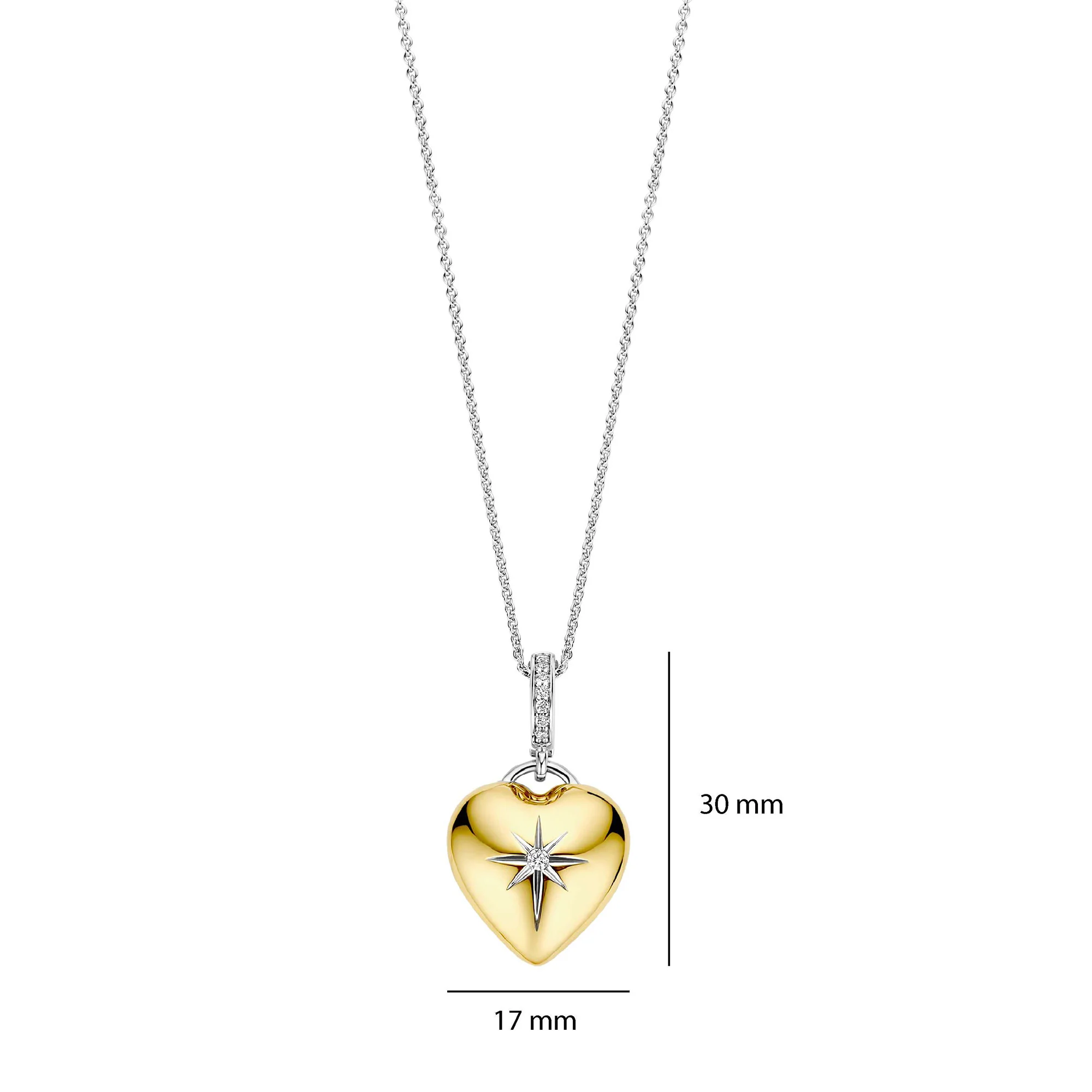 Ti Sento Yellow Gold Plated Cubic Zirconia Heart Pendant 6862ZY - Image 5