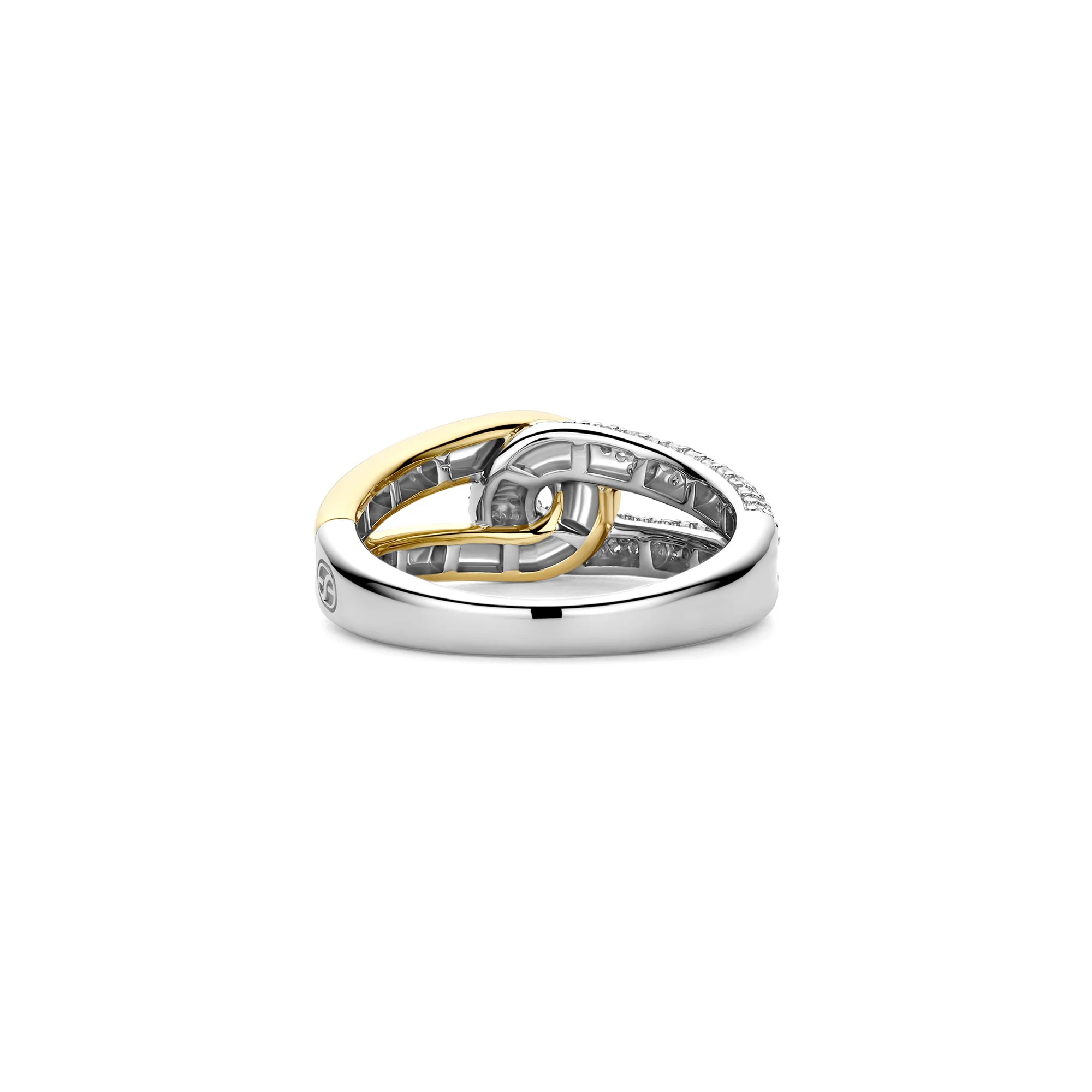Ti Sento Yellow Gold Plated Cubic Zirconia Intertwined Ring 12394ZY (56) - Image 4
