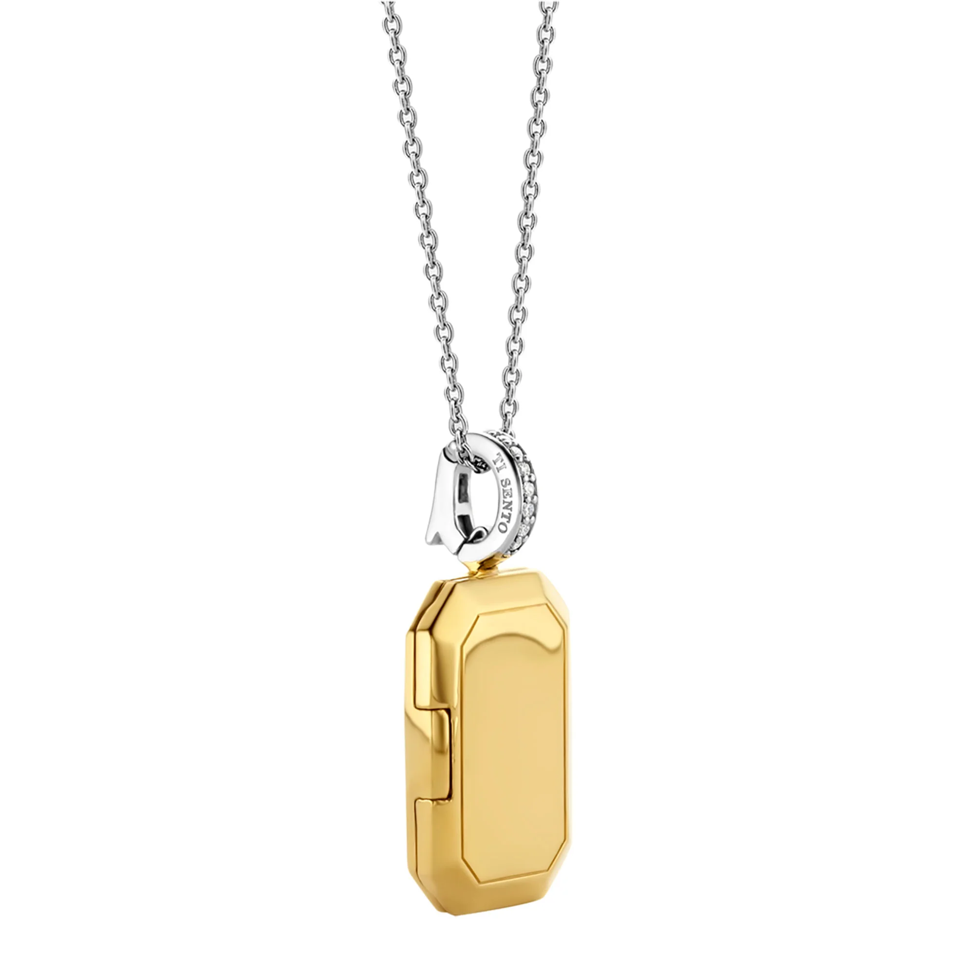 Ti Sento Yellow Gold Plated Cubic Zirconia Locket Pendant 6808ZY - Image 2