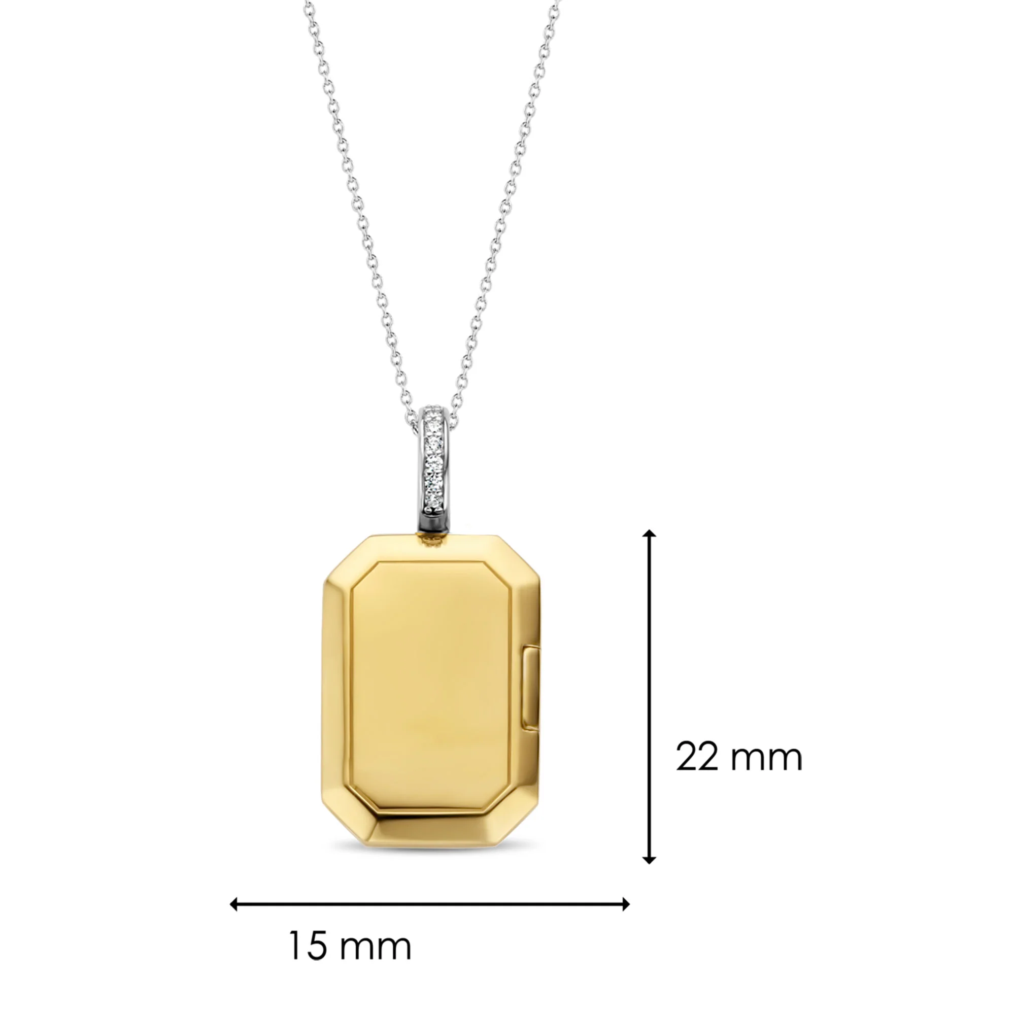 Ti Sento Yellow Gold Plated Cubic Zirconia Locket Pendant 6808ZY - Image 4
