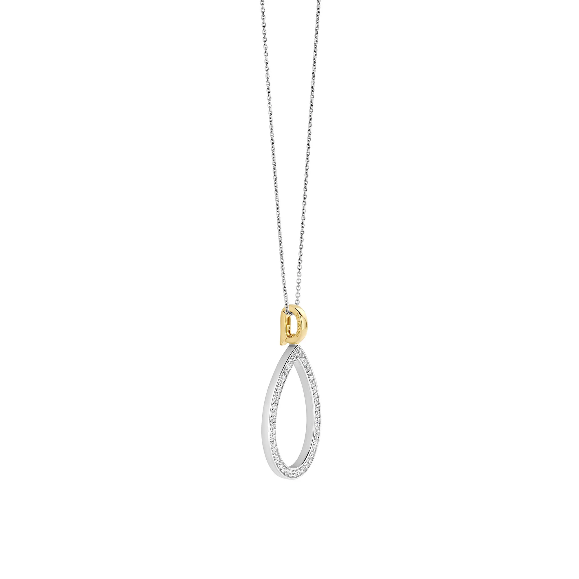 Ti Sento Yellow Gold Plated CubIc Zirconia Open Teardrop Pendant 6850ZY - Image 2