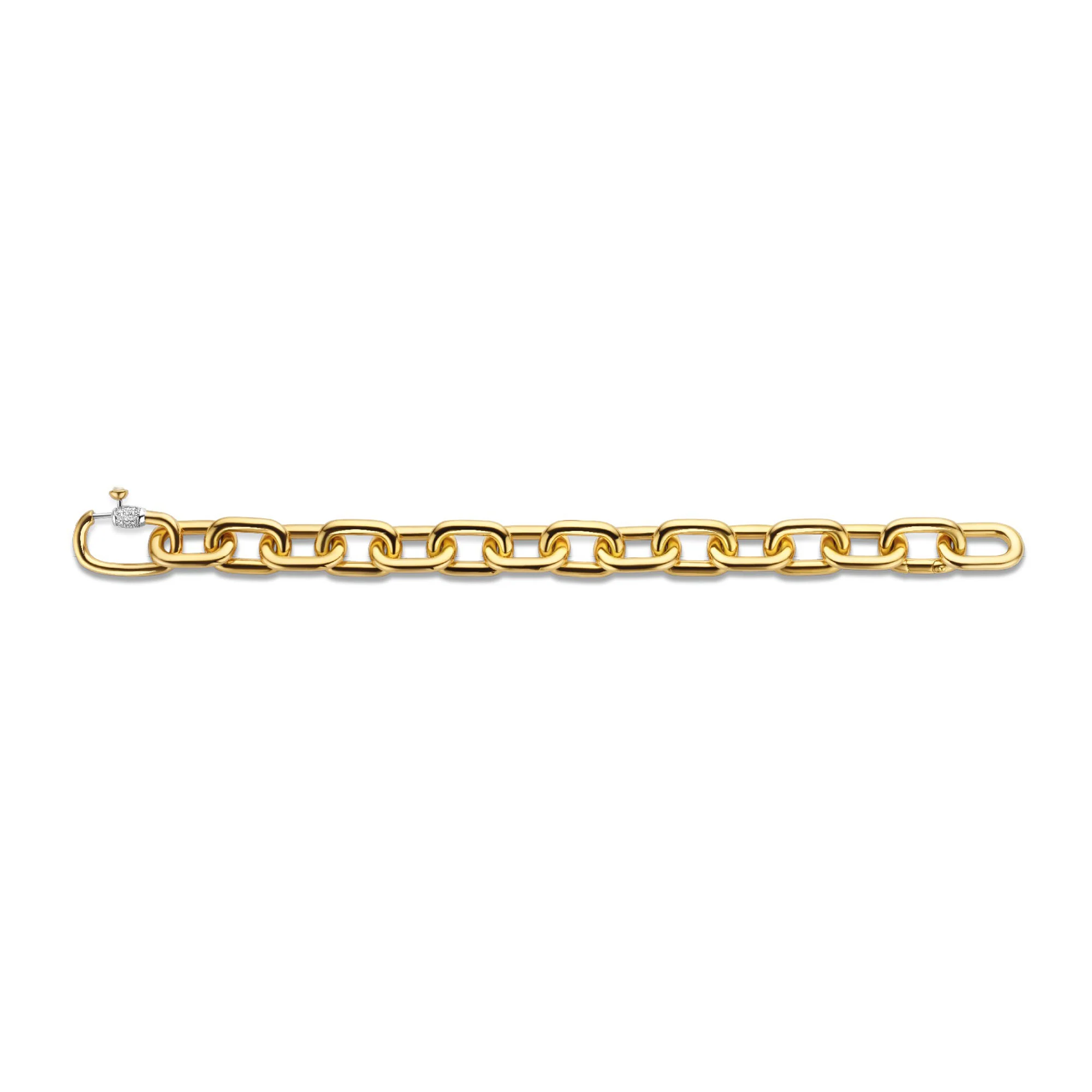 Ti Sento Yellow Gold Plated Cubic Zirconia Oval Linked Bracelet 2874ZY - Image 2