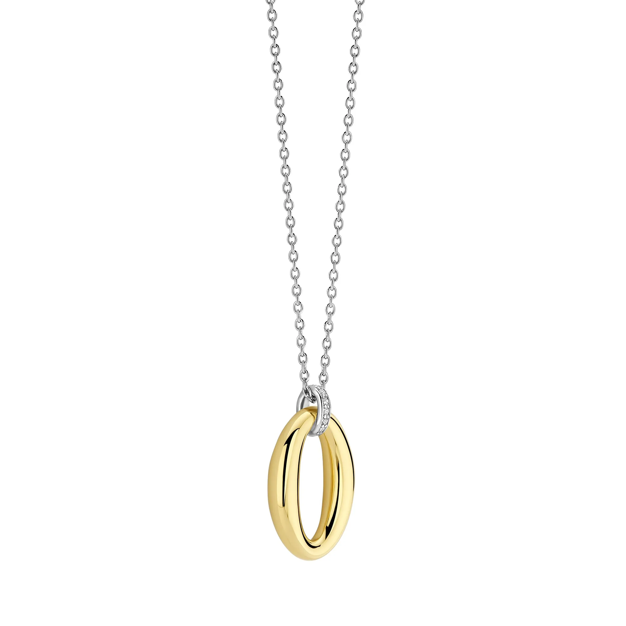 Ti Sento Yellow Gold Plated Cubic Zirconia Oval Necklace 34091ZY - Image 2