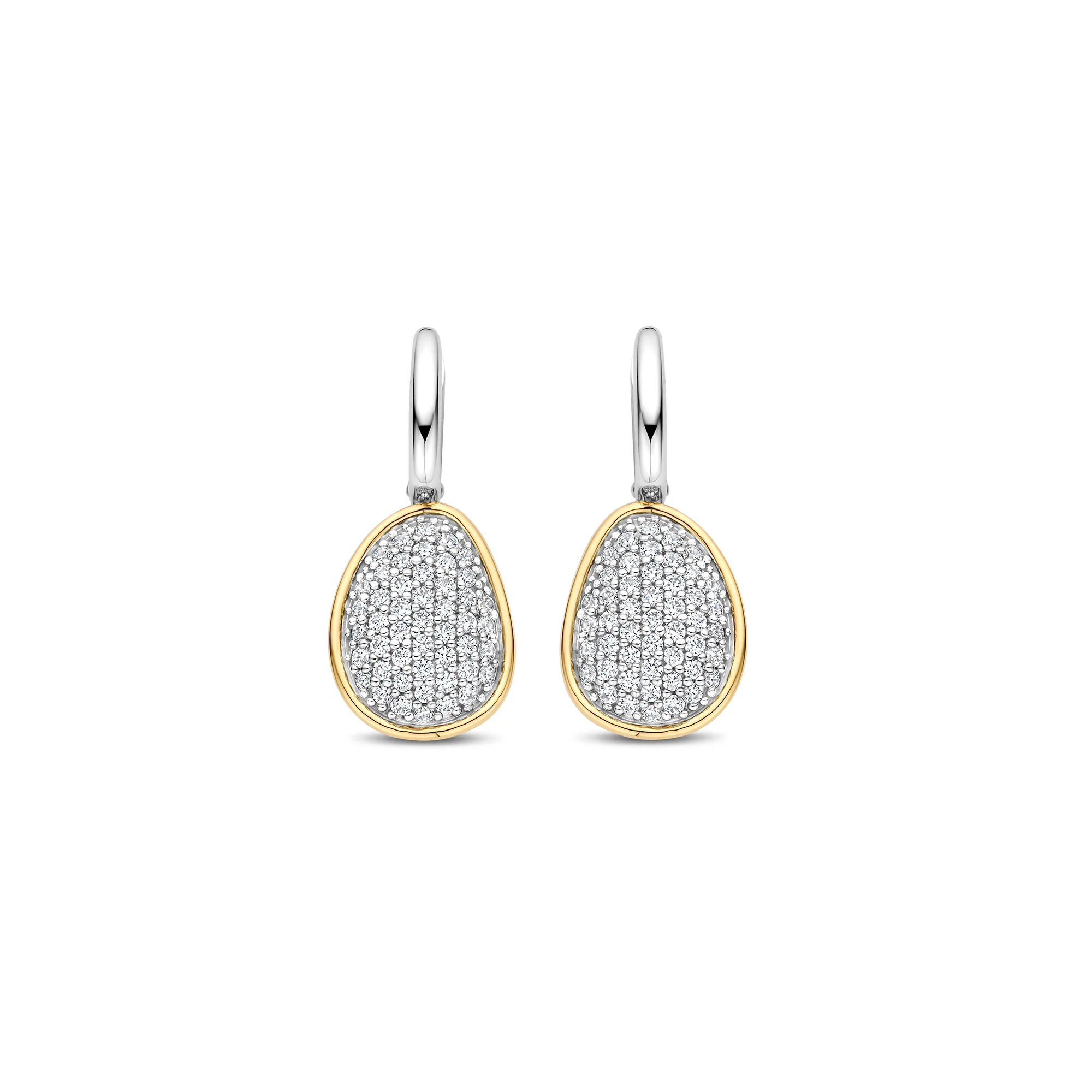Ti Sento Yellow Gold Plated Cubic Zirconia Pebble Drop Earrings 78027ZY - Image 2