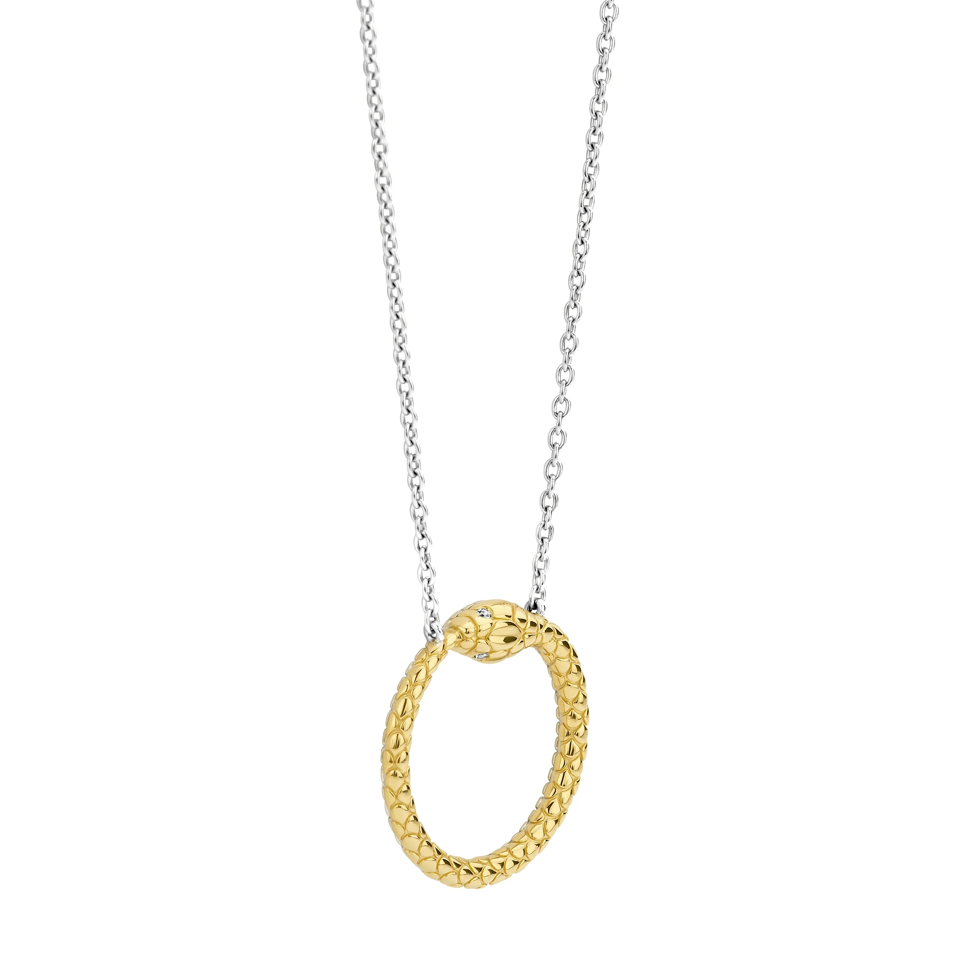 Ti Sento Yellow Gold Plated Cubic Zirconia Serpent Necklace 34071SY - Image 2