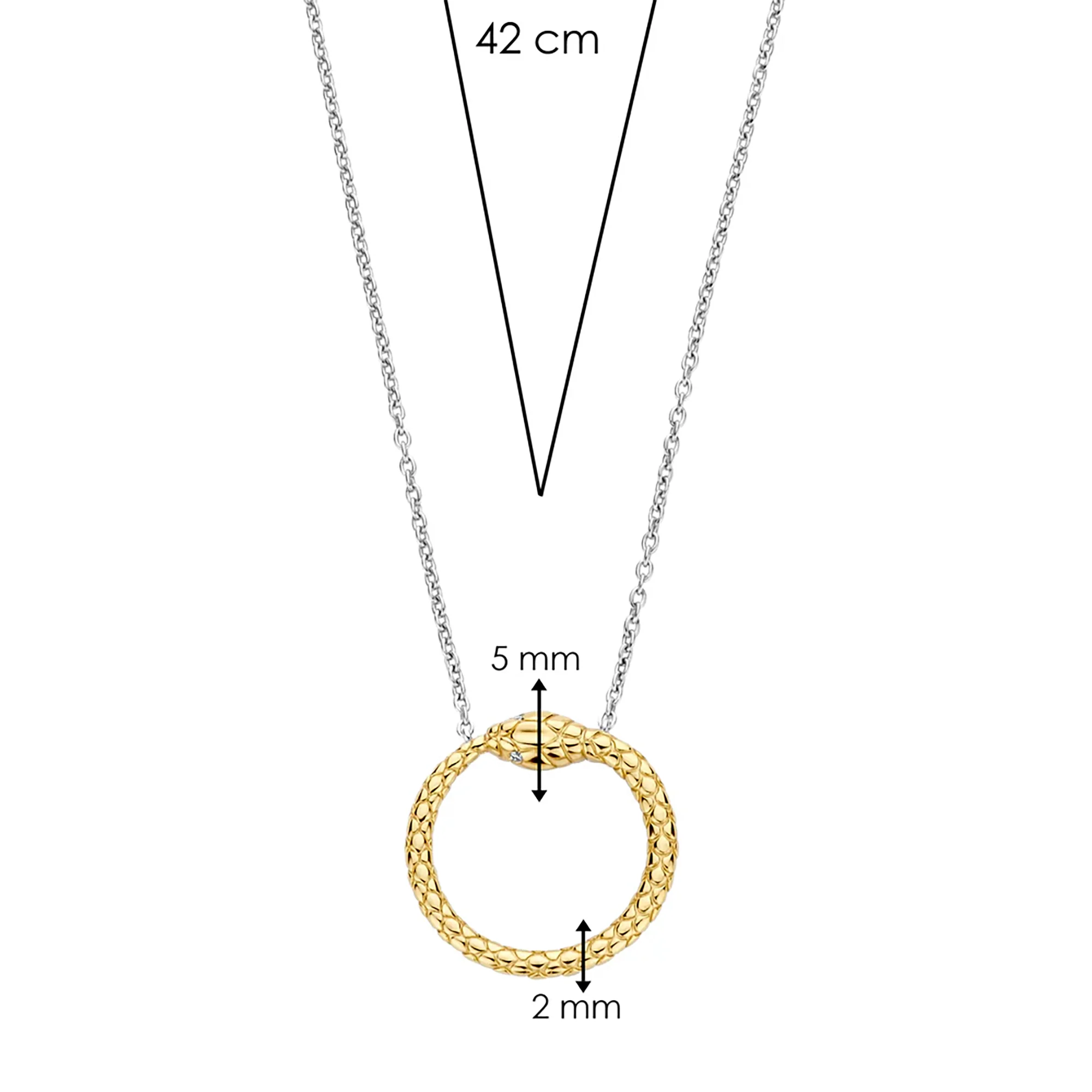 Ti Sento Yellow Gold Plated Cubic Zirconia Serpent Necklace 34071SY - Image 5