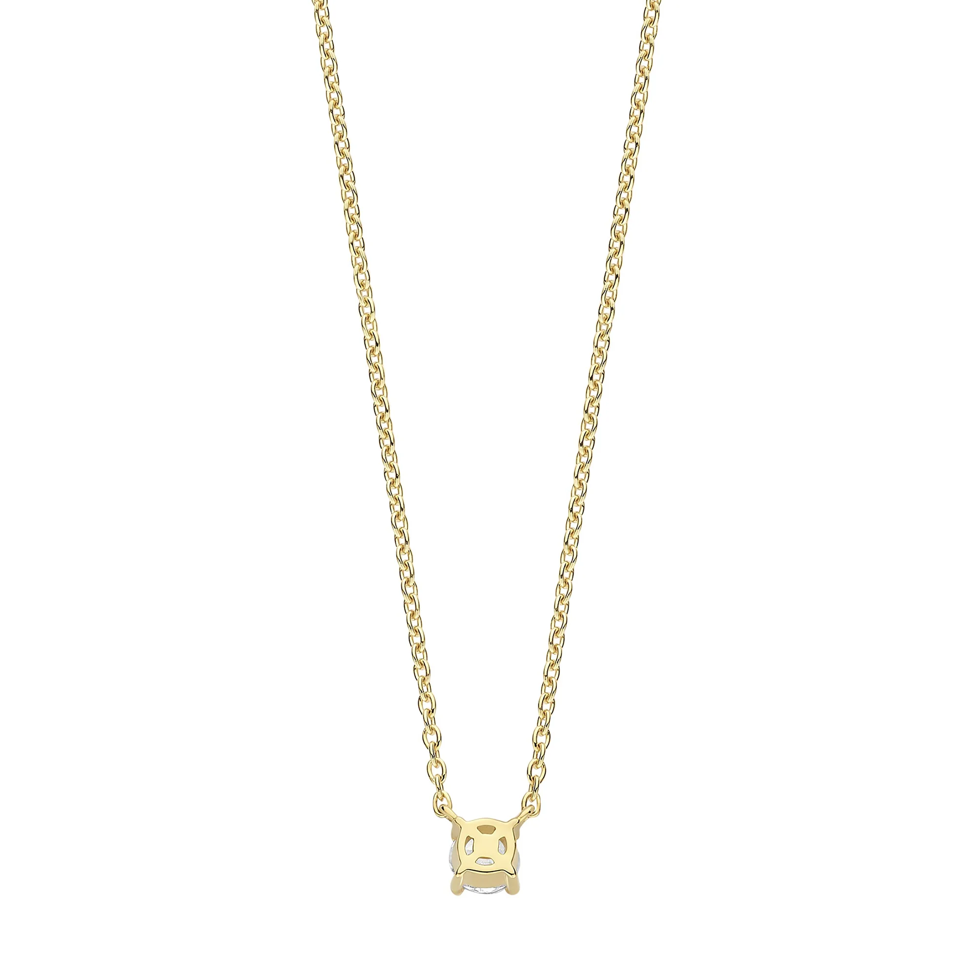 Ti Sento Yellow Gold Plated Cubic Zirconia Solitaire Necklace 34087ZY - Image 3