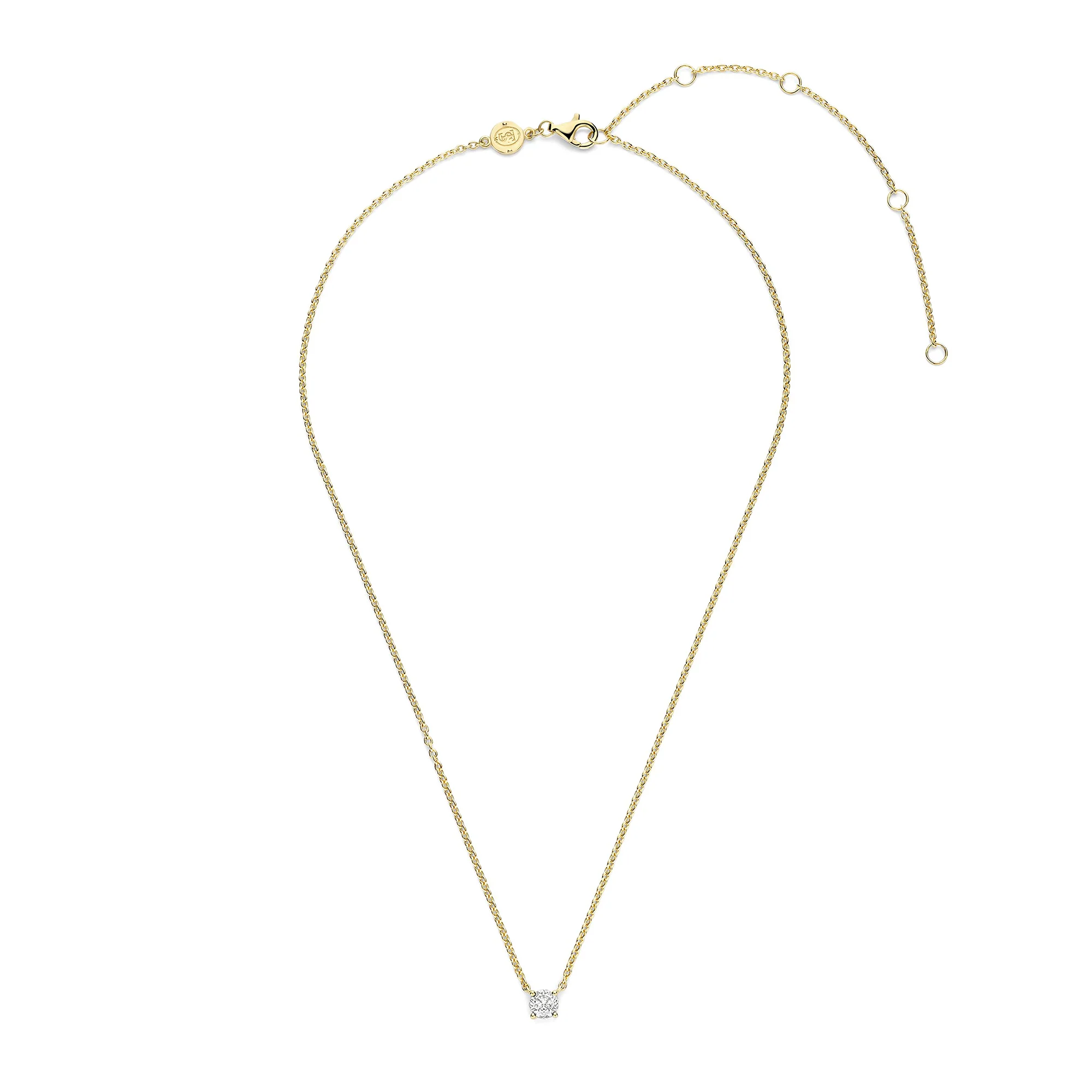 Ti Sento Yellow Gold Plated Cubic Zirconia Solitaire Necklace 34087ZY - Image 4