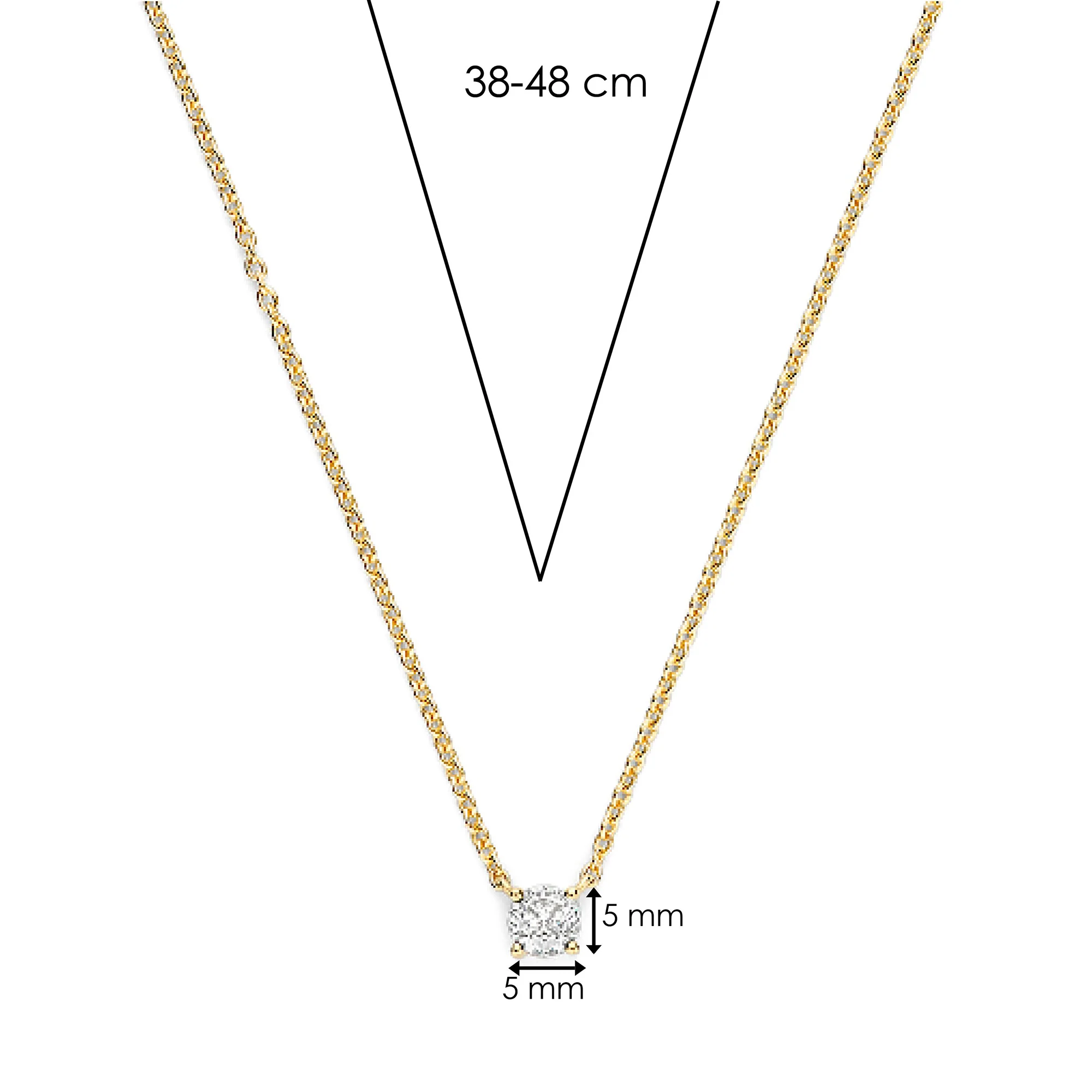 Ti Sento Yellow Gold Plated Cubic Zirconia Solitaire Necklace 34087ZY - Image 5