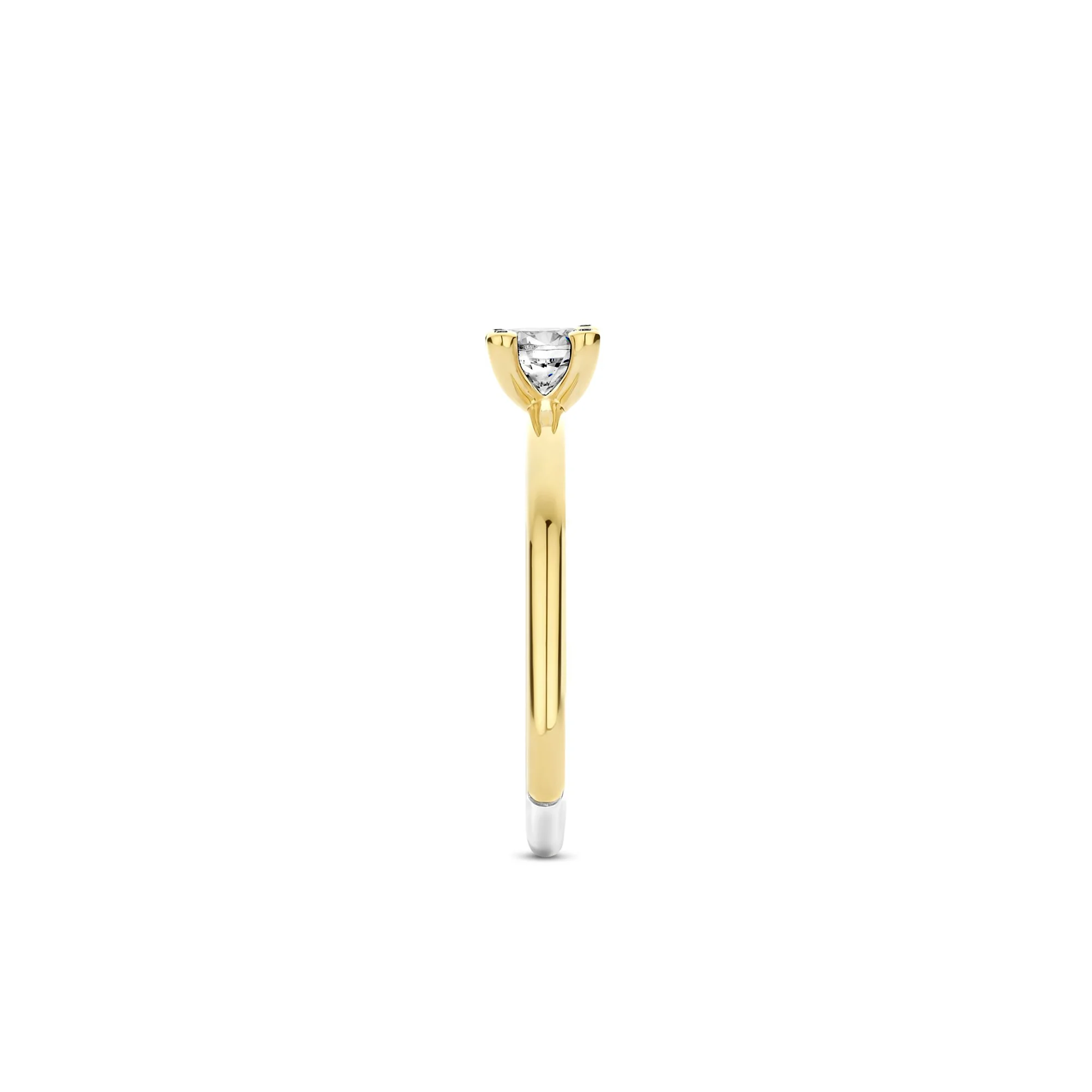 Ti Sento Yellow Gold Plated Cubic Zirconia Solitaire Ring 12367ZY (56) - Image 2