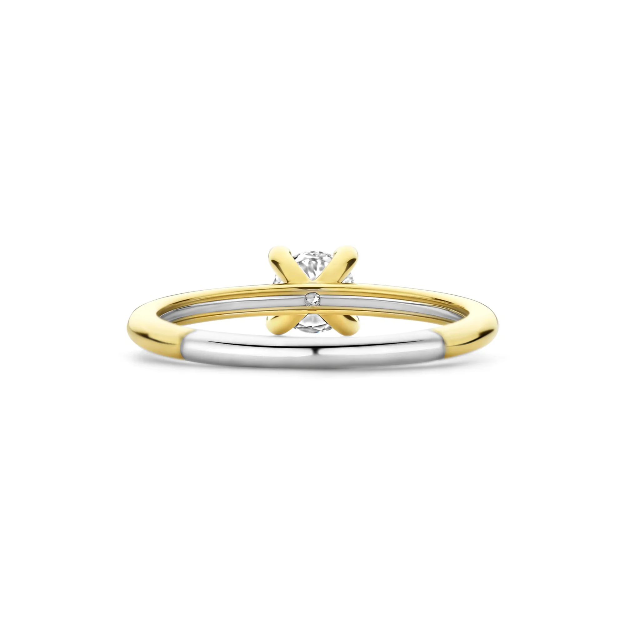 Ti Sento Yellow Gold Plated Cubic Zirconia Solitaire Ring 12367ZY (56) - Image 3