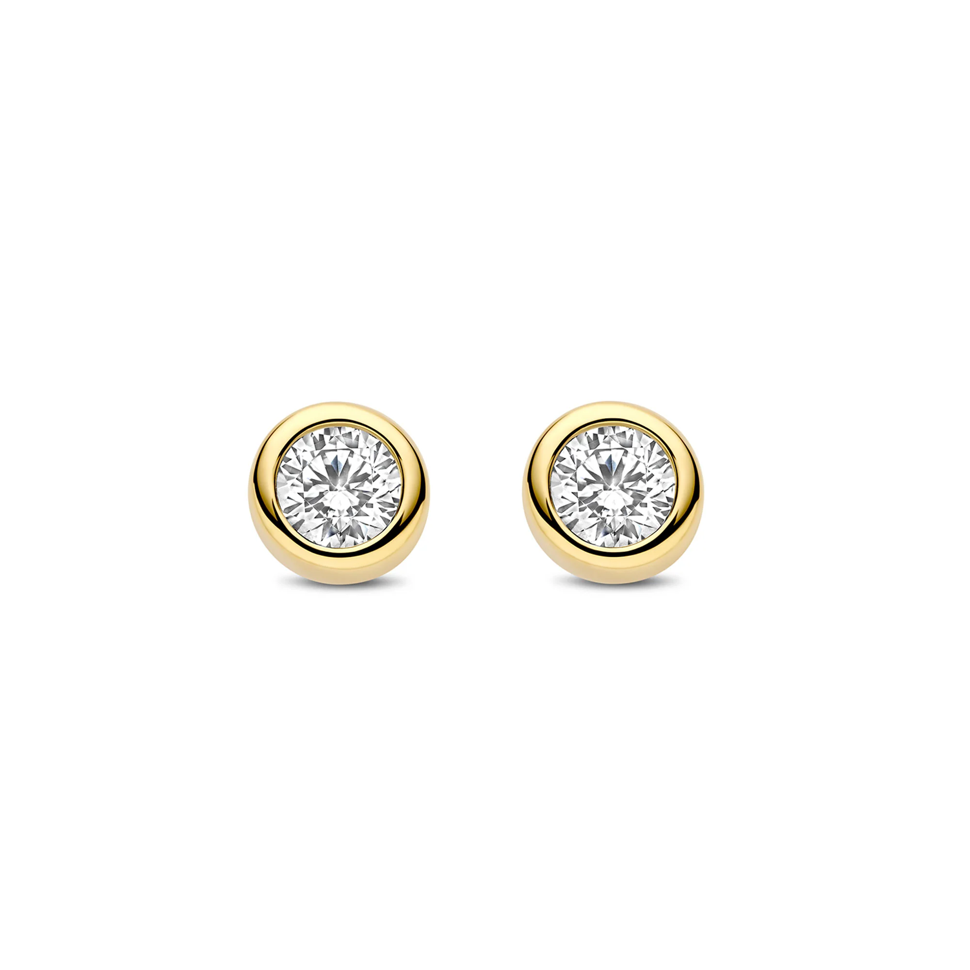 Ti Sento Yellow Gold Plated Cubic Zirconia Stud Earrings 78057ZY - Image 2