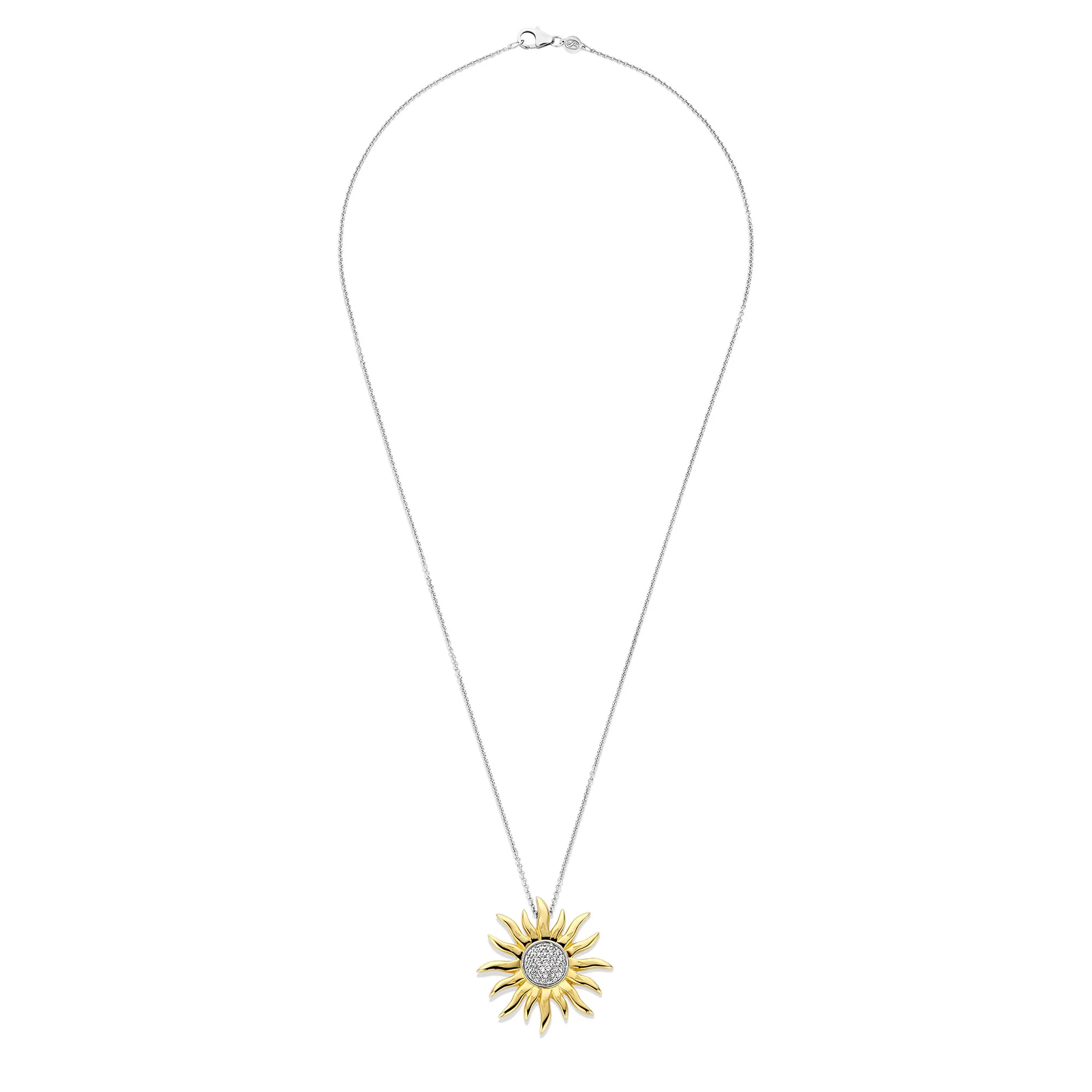Ti Sento Yellow Gold Plated Cubic Zirconia Sun Pendant 6832ZY - Image 4