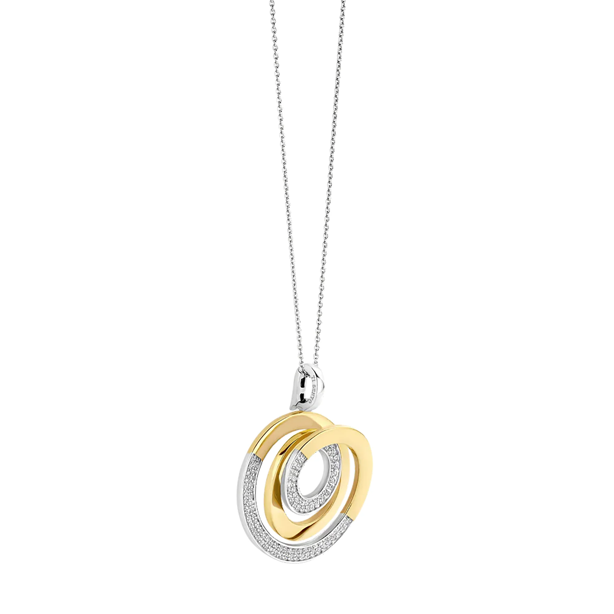 Ti Sento Yellow Gold Plated Cubic Zirconia Swirl Pendant 6851ZY - Image 2
