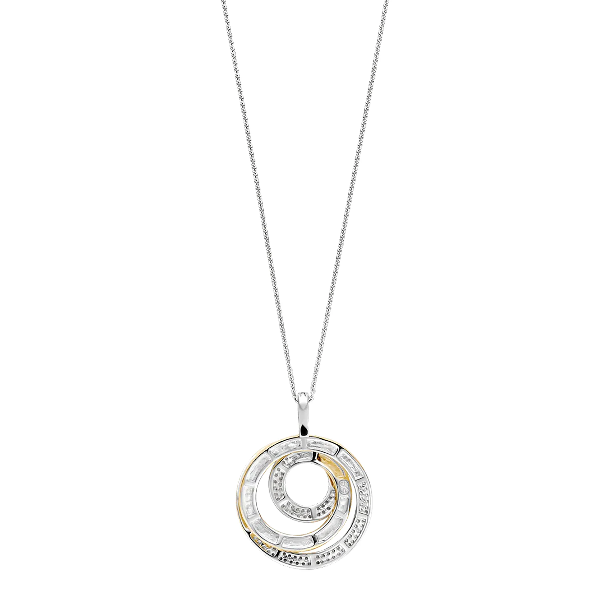 Ti Sento Yellow Gold Plated Cubic Zirconia Swirl Pendant 6851ZY - Image 3