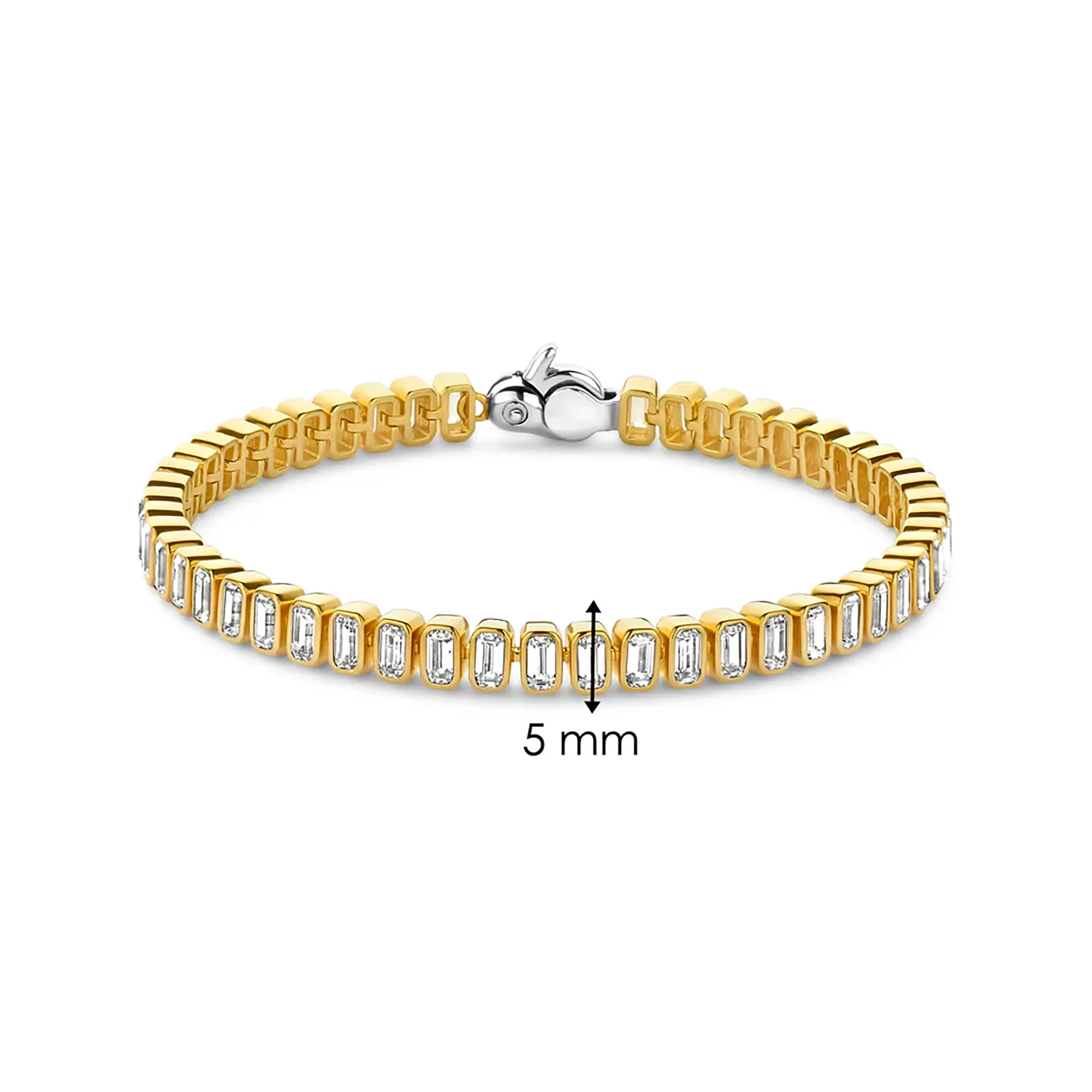 Ti Sento Yellow Gold Plated Cubic Zirconia Tennis Bracelet 23040ZY - Image 4