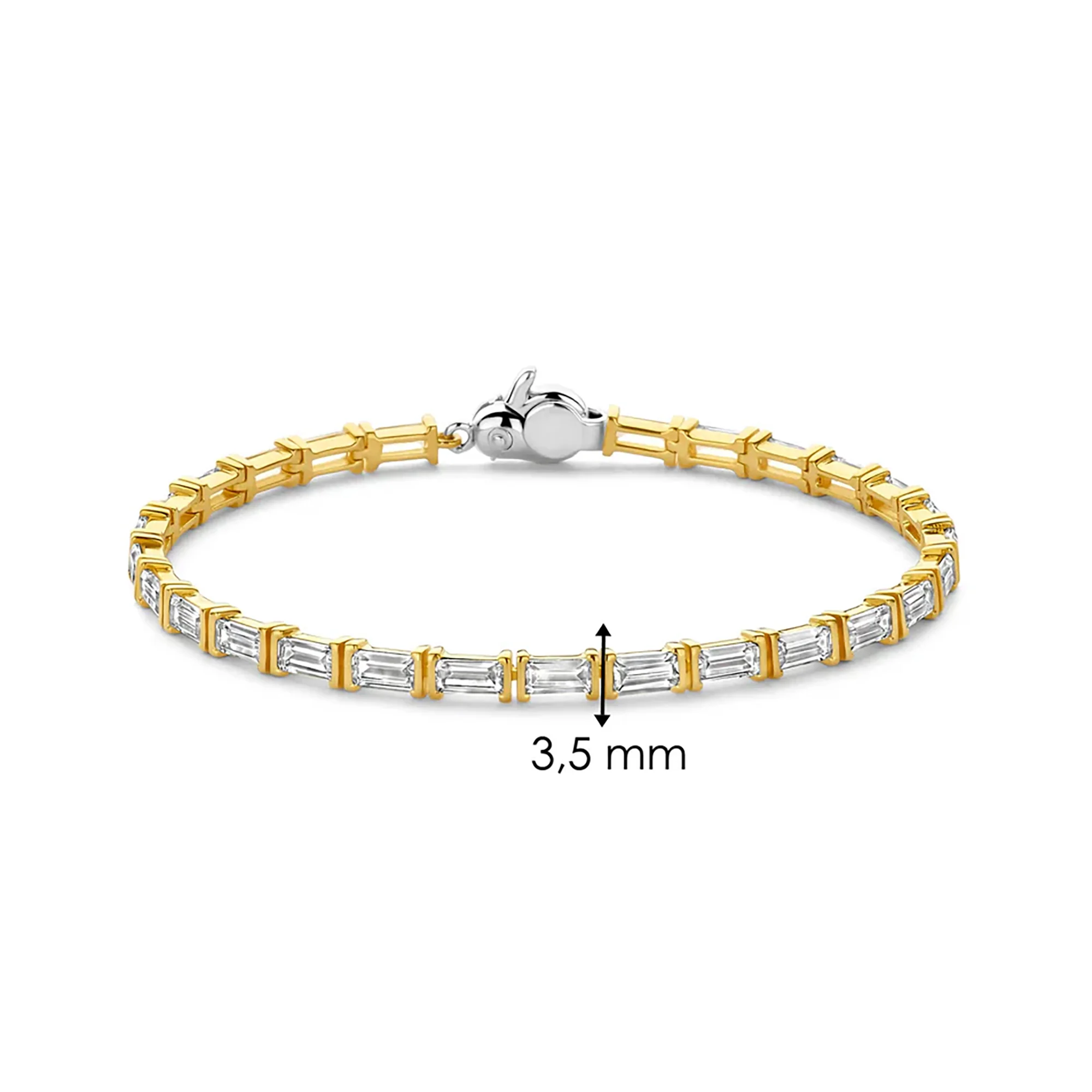 Ti Sento Yellow Gold Plated Cubic Zirconia Tennis Bracelet 23041ZY - Image 4