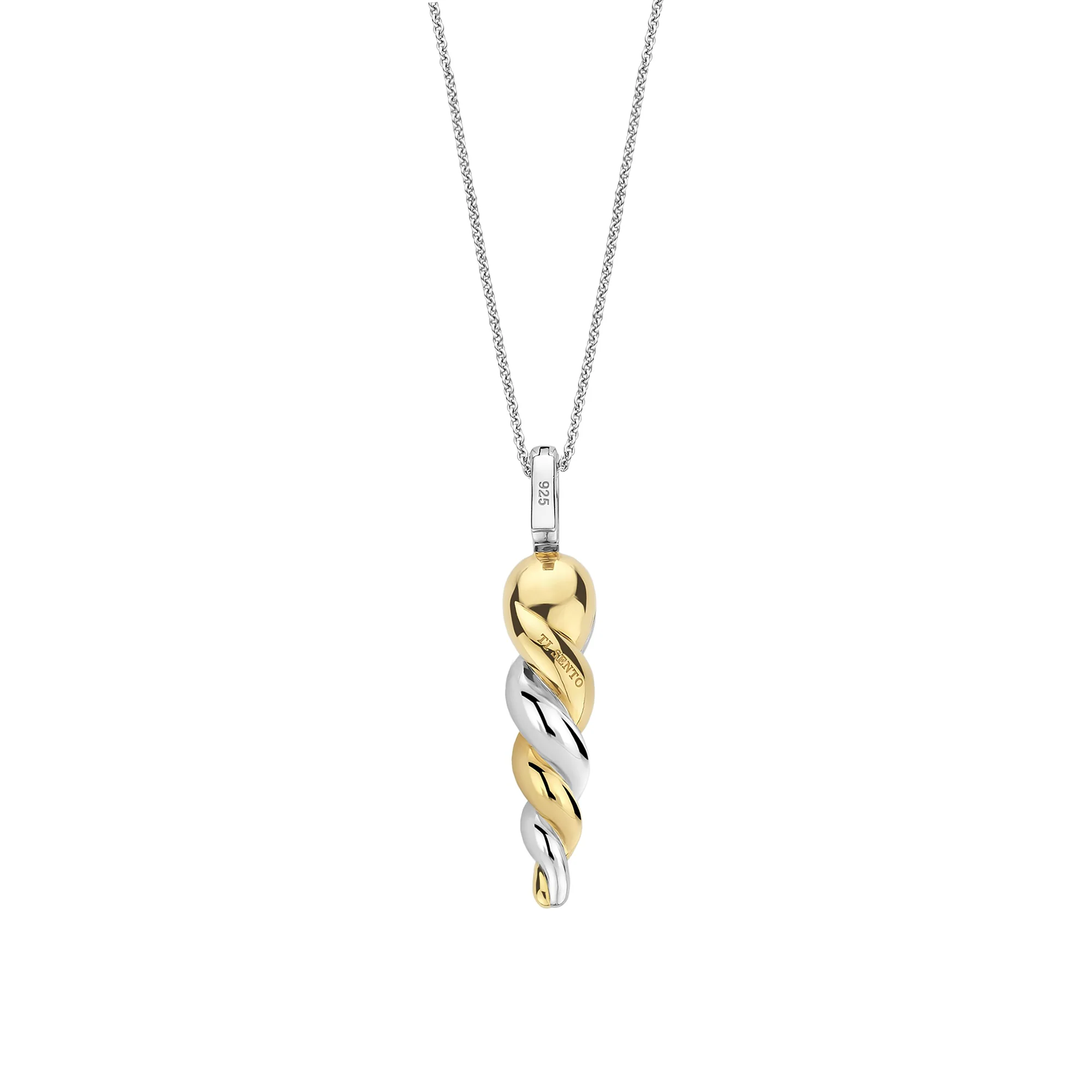 Ti Sento Yellow Gold Plated Cubic Zirconia Twisted Pendant 6845ZY - Image 3