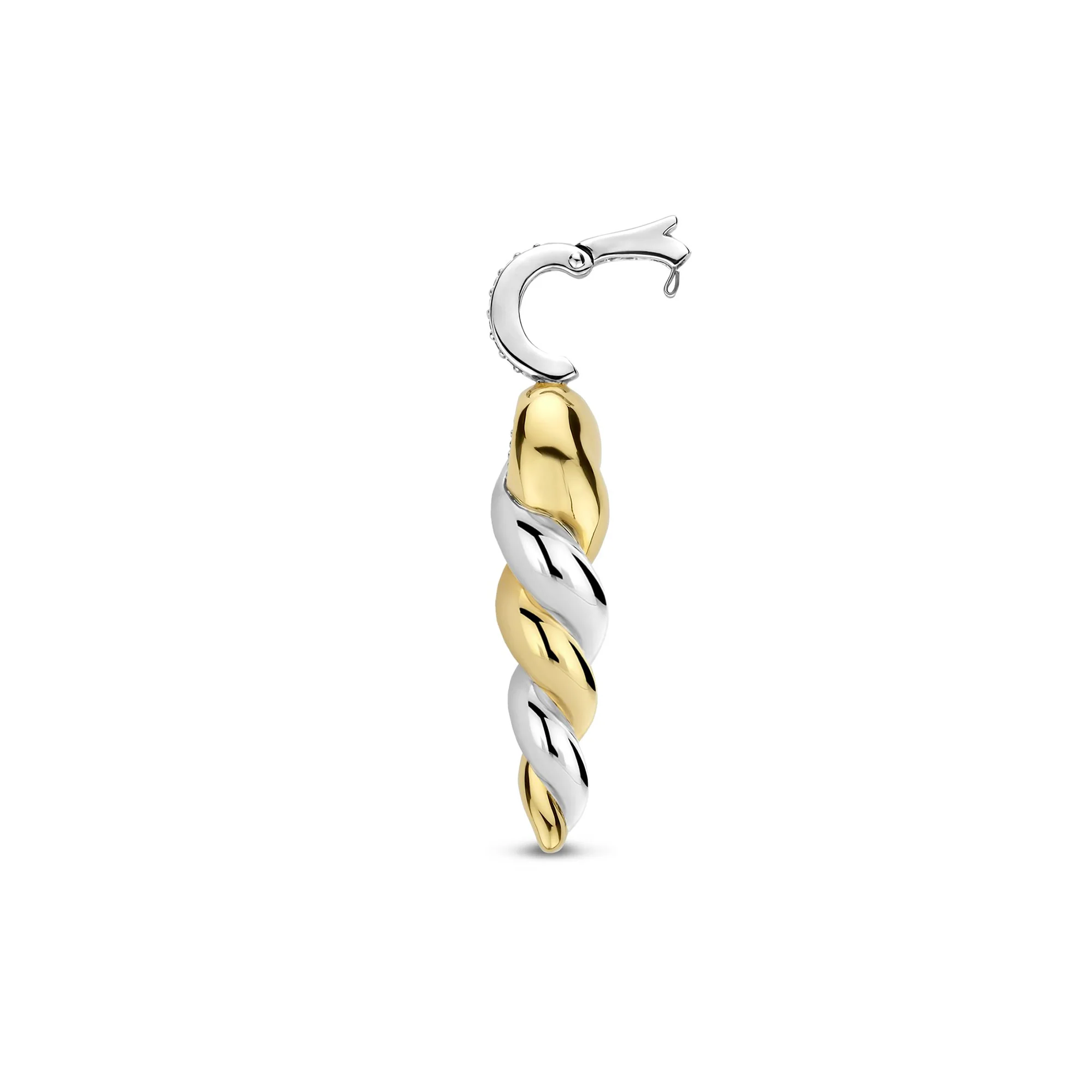 Ti Sento Yellow Gold Plated Cubic Zirconia Twisted Pendant 6845ZY - Image 4