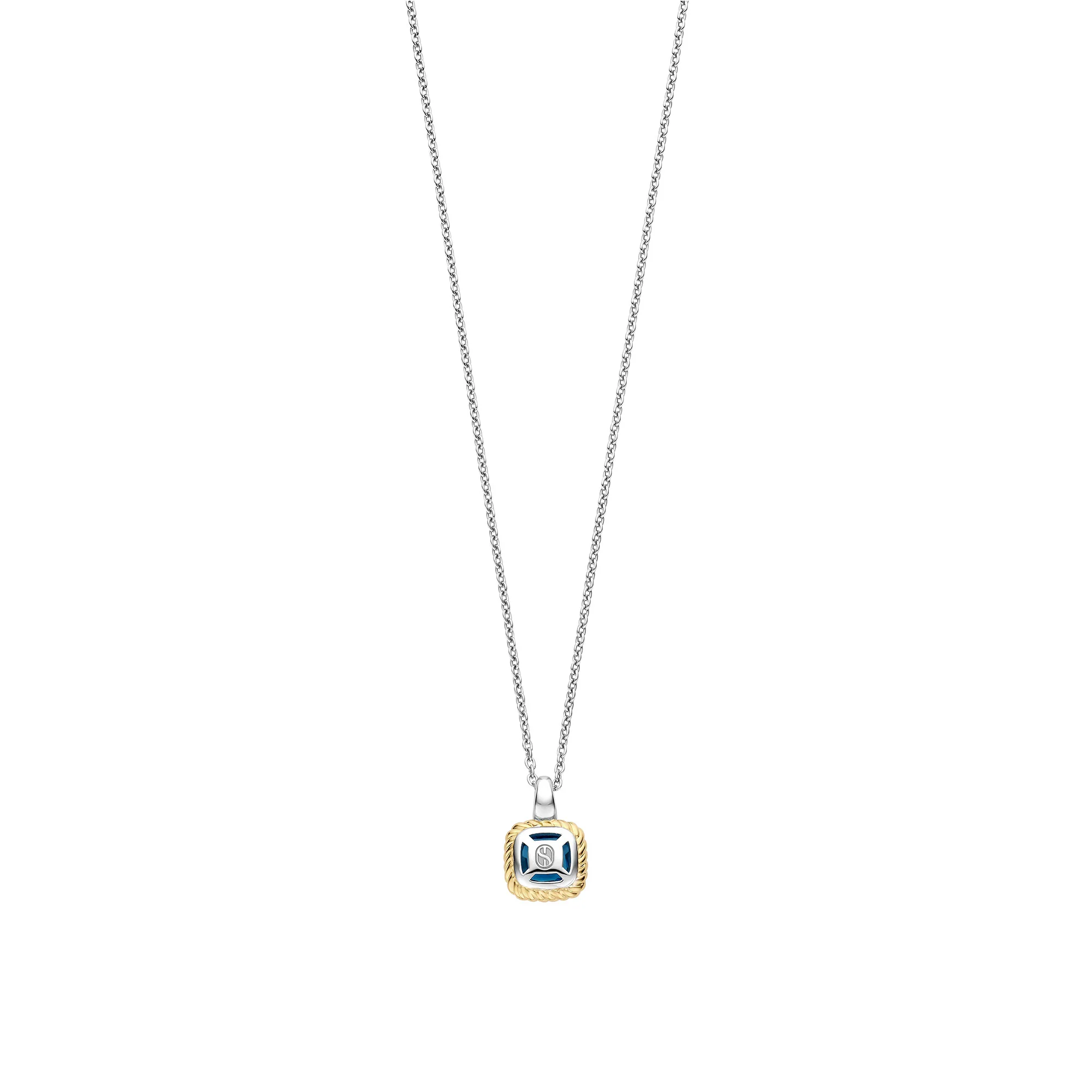 Ti Sento Yellow Gold Plated Dark Blue Crystal and Cubic Zirconia Necklace 34111DB - Image 3