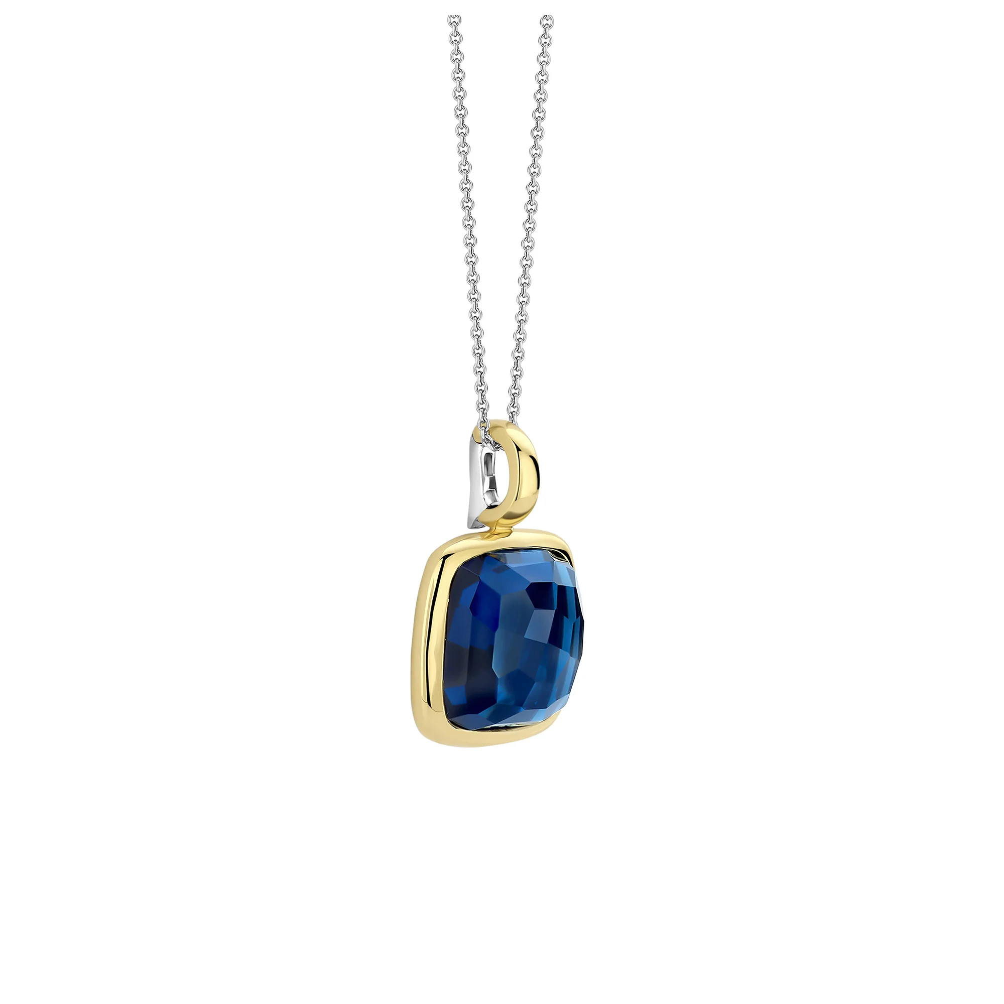 Ti Sento Yellow Gold Plated Dark Blue Crystal Pendant 6836DB - Image 2