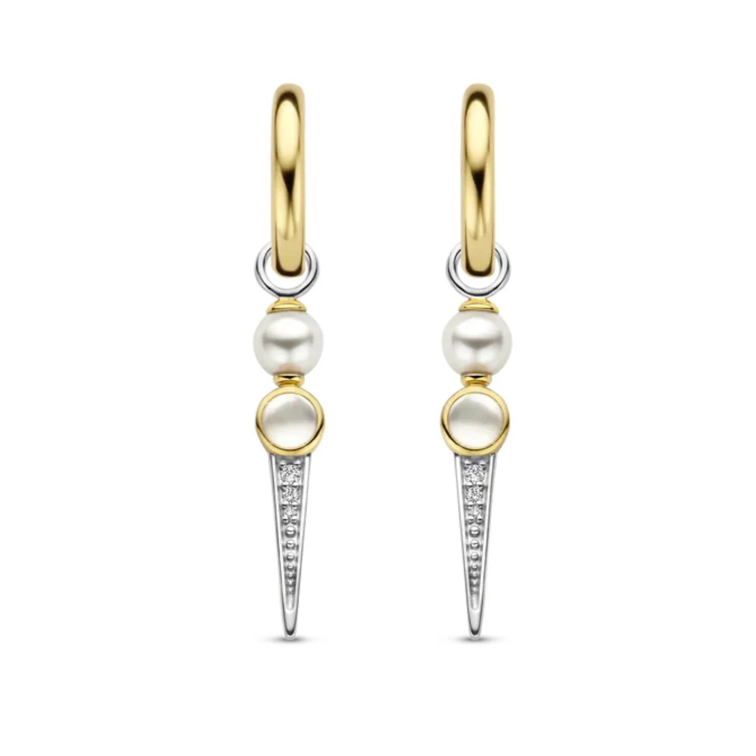 Ti Sento Yellow Gold Plated Edgy Drop Earrings 7933YP - Image 2