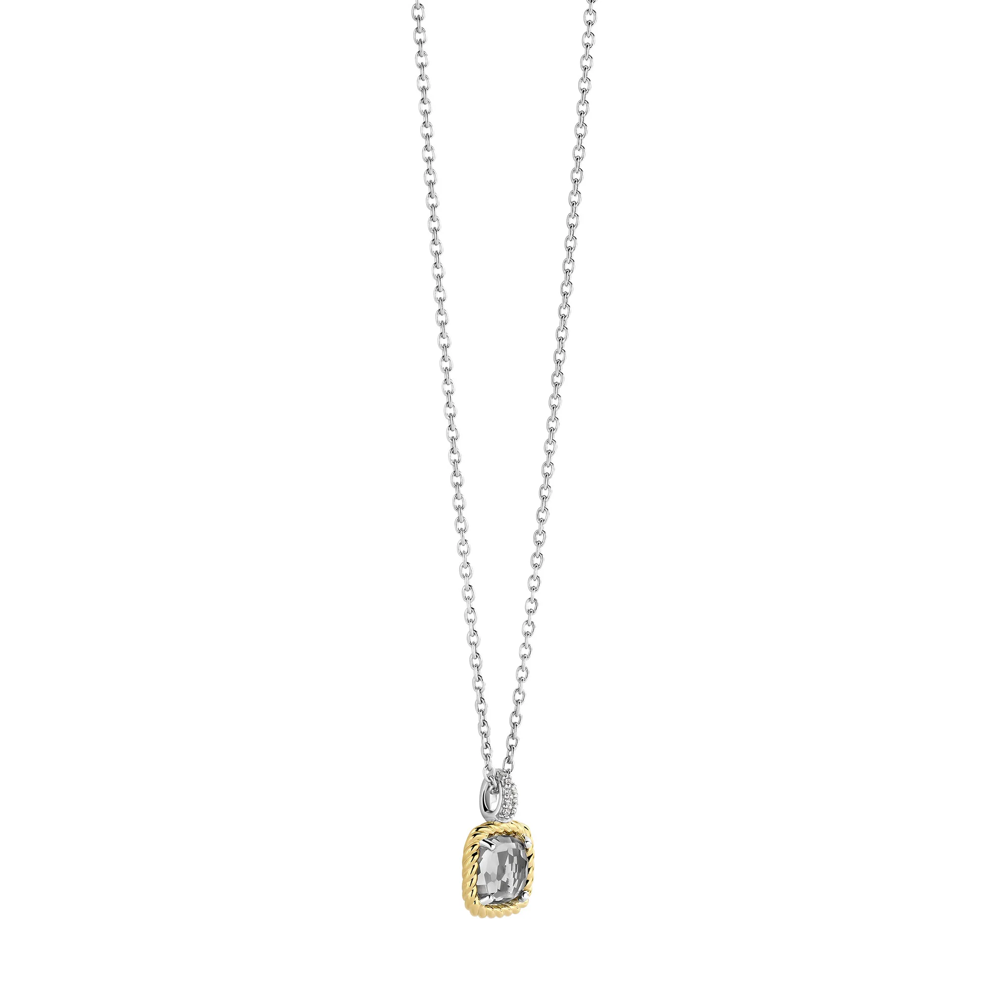 Ti Sento Yellow Gold Plated Grey Crystal and Cubic Zirconia Necklace 34111GG - Image 2