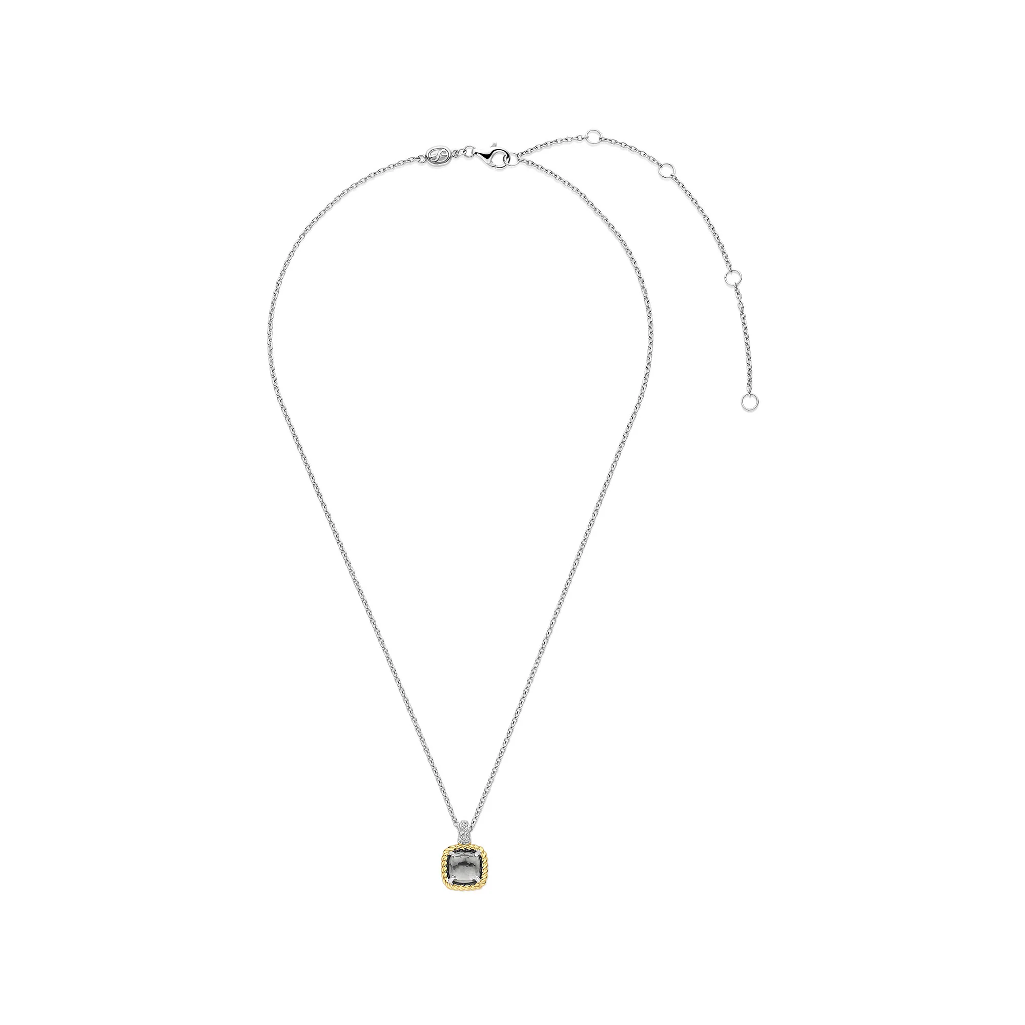 Ti Sento Yellow Gold Plated Grey Crystal and Cubic Zirconia Necklace 34111GG - Image 4