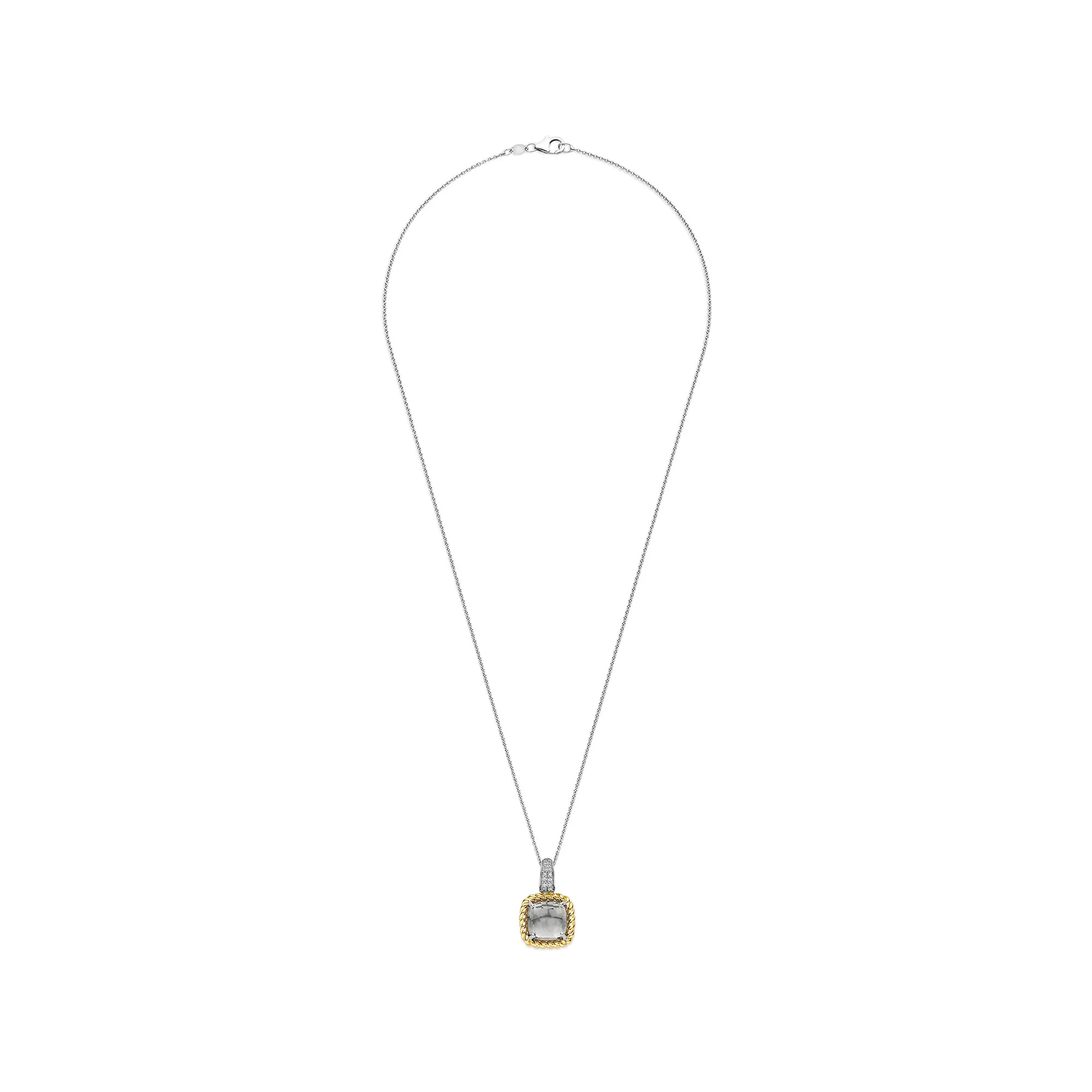 Ti Sento Yellow Gold Plated Grey Crystal and Cubic Zirconia Pendant 6853GG - Image 4