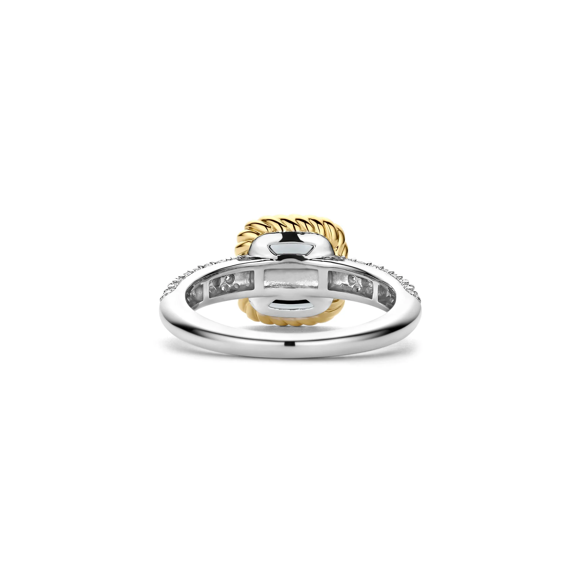 Ti Sento Yellow Gold Plated Grey Crystal and Cubic Zirconia Ring 12399GG (54) - Image 4